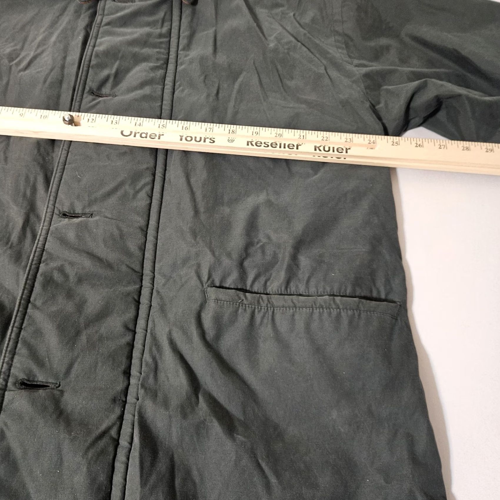 Eddie Bauer VINTAGE Eddie Bauer Field Jacket Mens Green 90s Leather Collar Cotton Liner Pockets Long M Size US M / EU 48-50 / 2 - 5 Thumbnail