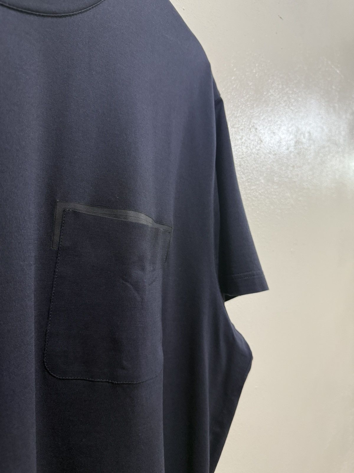 Berluti Berluti Navy Leather Pocket Tee Size US XL / EU 56 / 4 - 3 Thumbnail