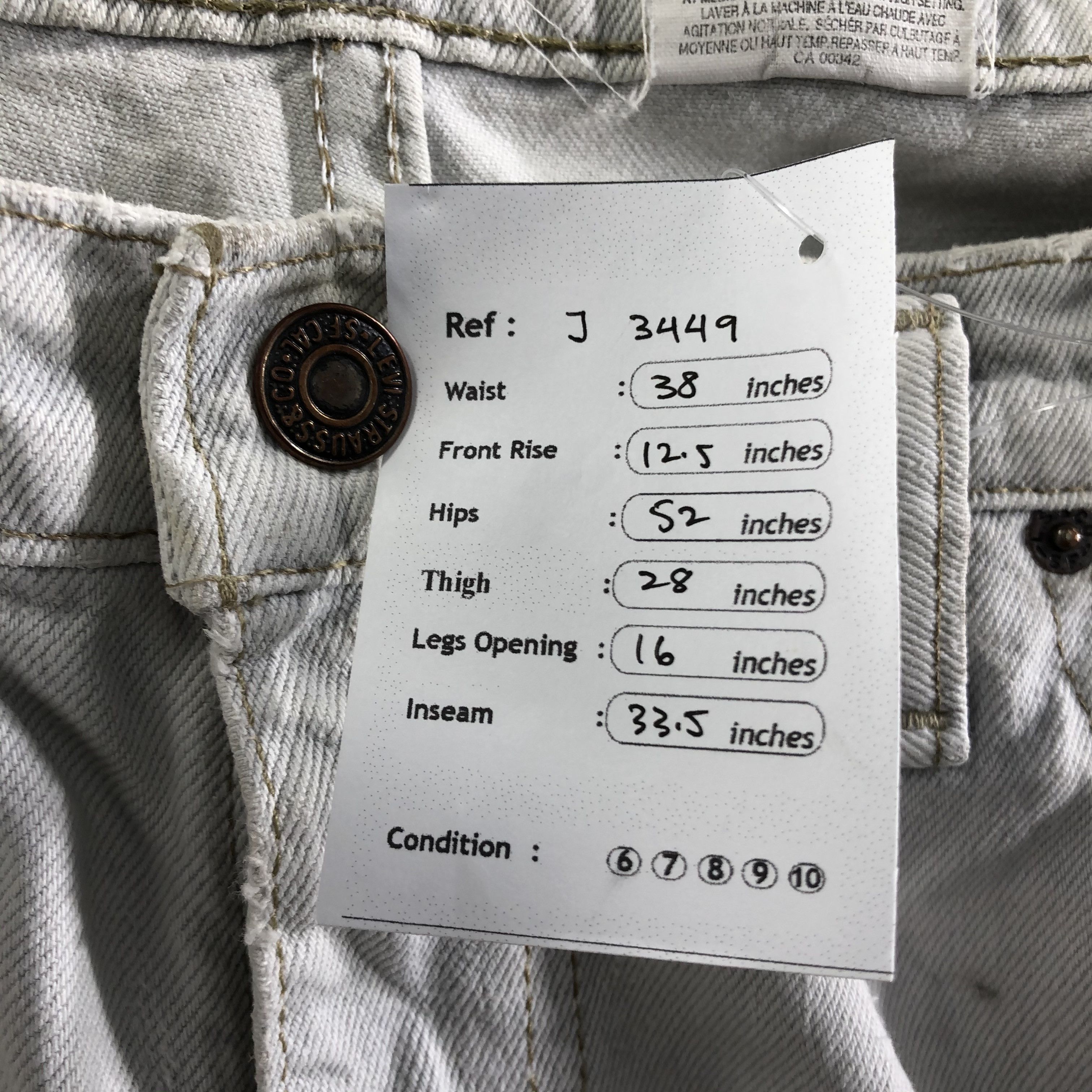 Levi's Vintage Light Wash Levis 535 Jeans-J3449 Size 38" / US 16 / IT 52 - 12 Thumbnail