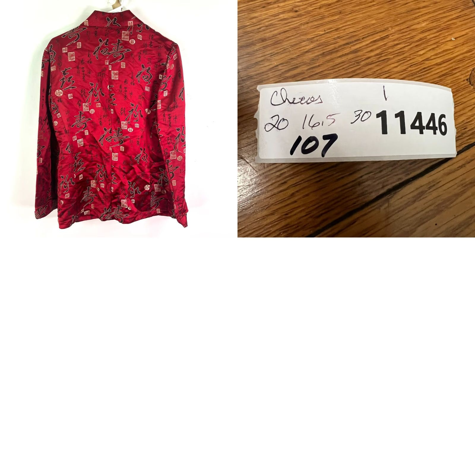 Vintage Chico's Silk Blend Asian Design Blazer Kimono Jacket Women’s L Red Satin Writing Size L / US 10 / IT 46 - 8 Thumbnail