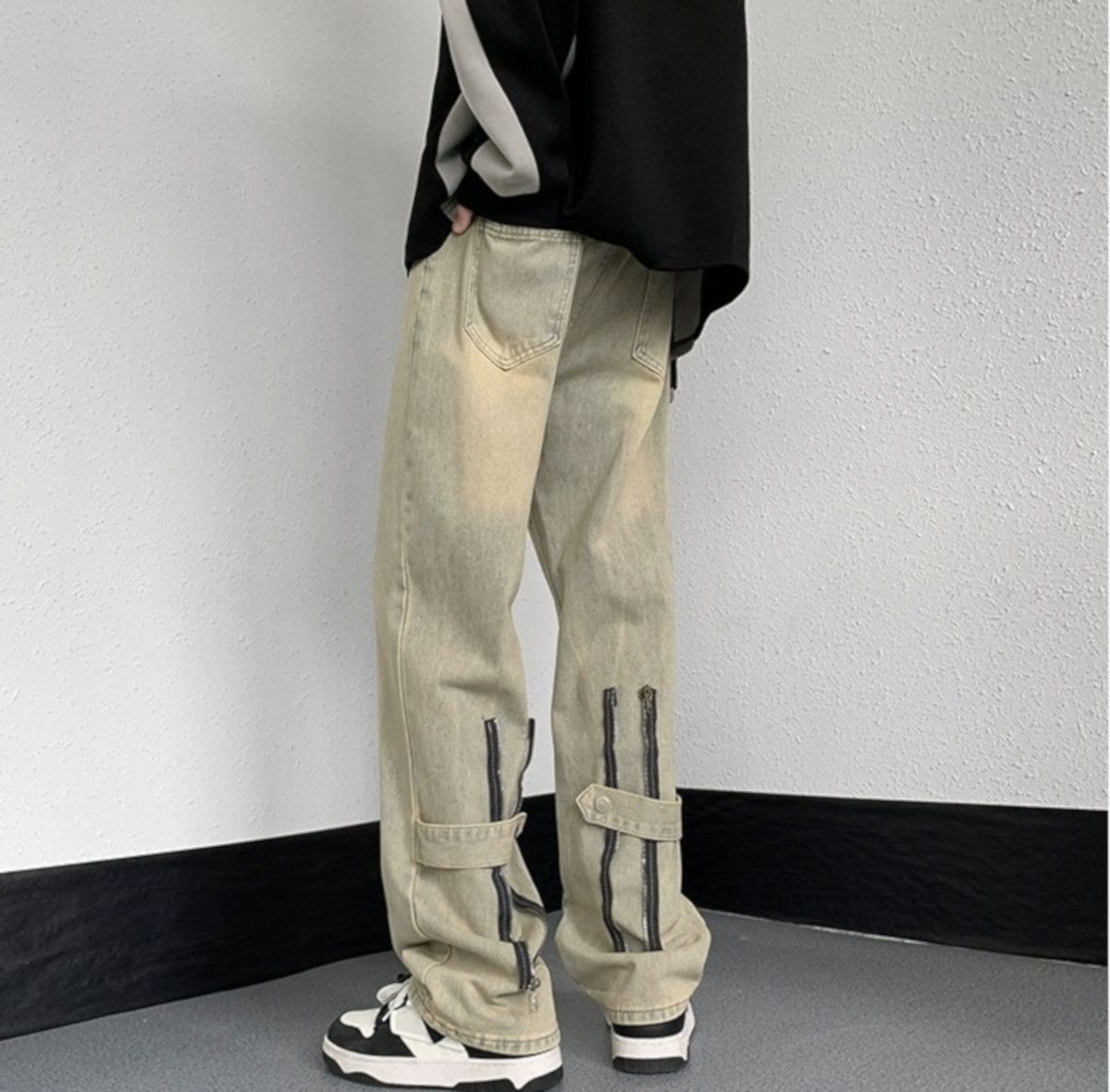 Designer × Japanese Brand × Vintage Vintage Punk Distressed Zippers Washed Pants Streetwear Rave Size US 31 - 4 Thumbnail