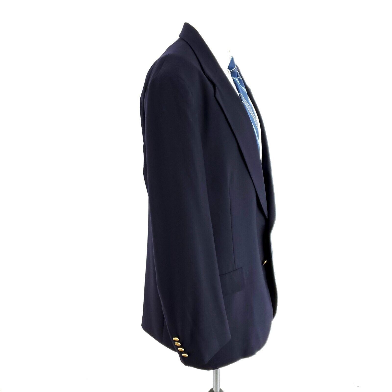 Vintage Stanley Blacker Wool 2 Gold Button Blazer 42L Or Slim 44L Bl Size 42L - 7 Thumbnail