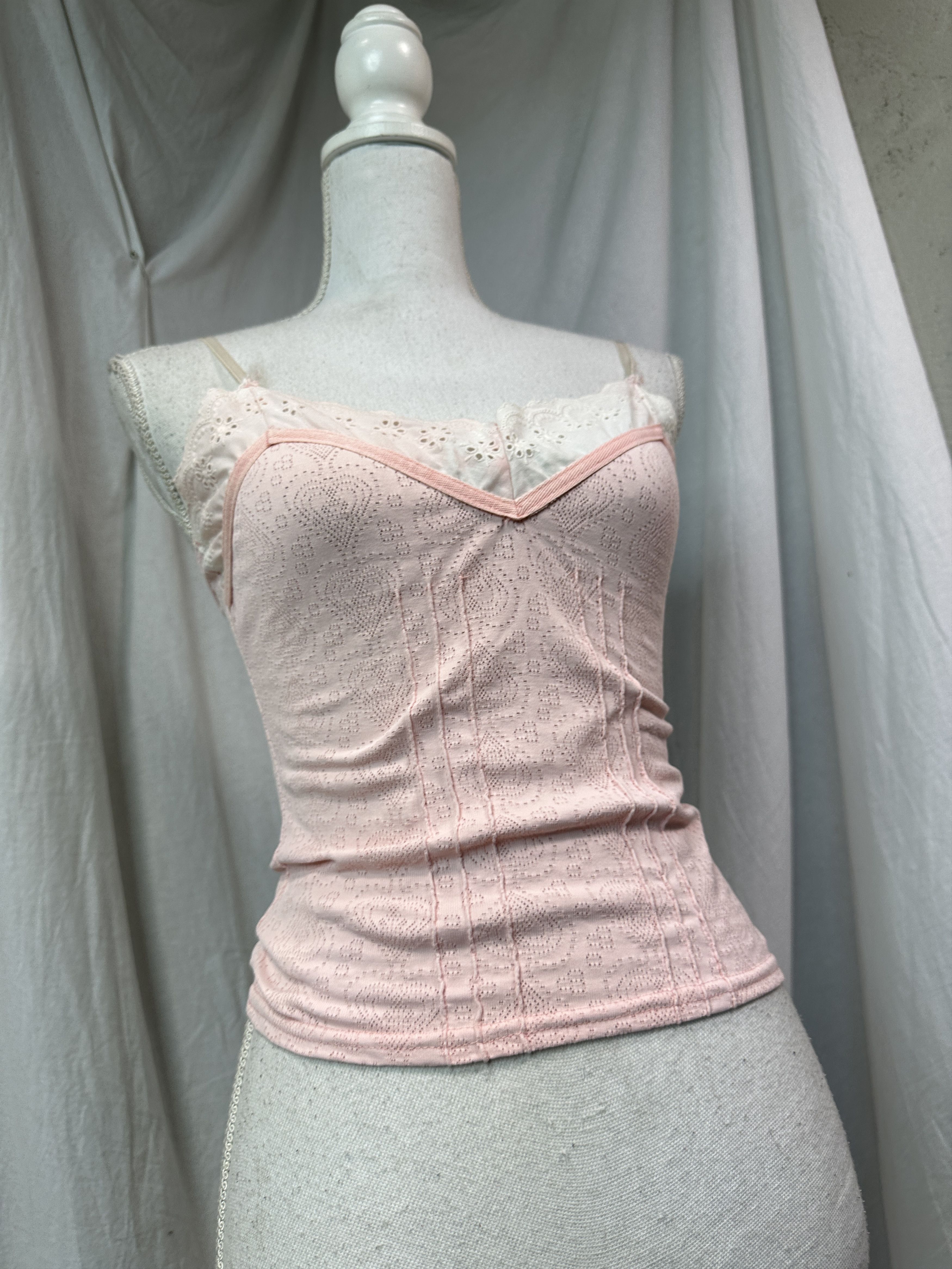 Vintage Vintage Coquette Baby Pink Morgan Top Y2K Size S / US 4 / IT 40 - 1 Thumbnail