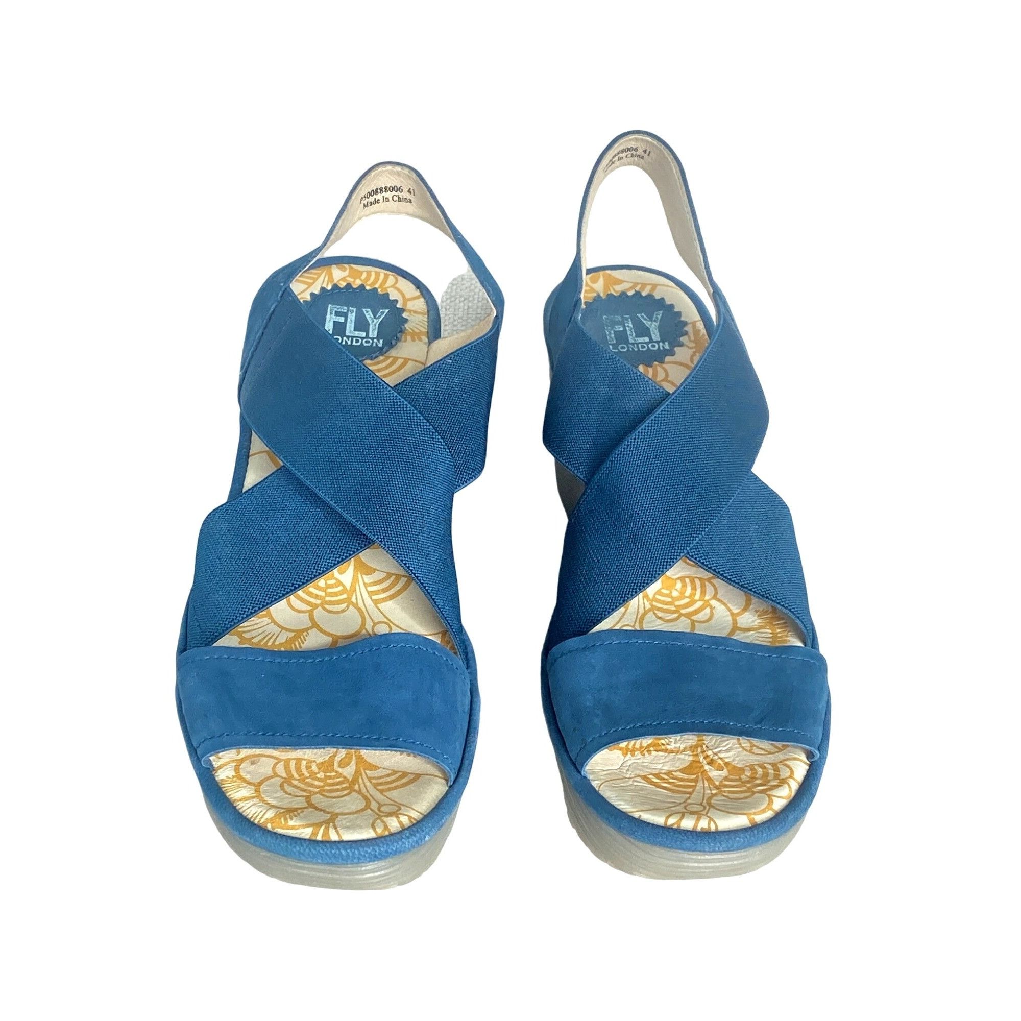 Fly London Fly London Women's Yaji Wedge Sandal Blue Women's 41 US 10 Size US 10 / IT 40 - 3 Thumbnail