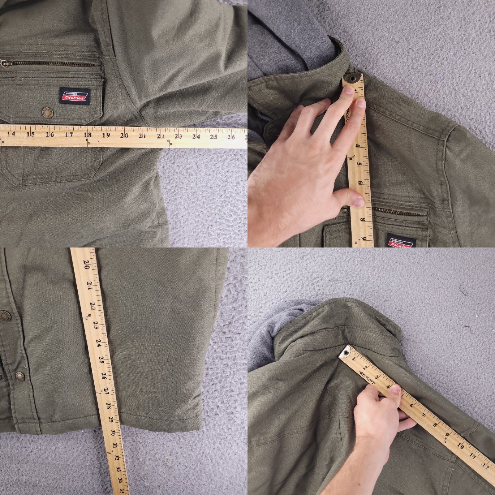Dickies Dickies Hoodie Mens M Green Duck Canvas Cotton Fleece Work Casual Olive Quilted Jacket Size US M / EU 48-50 / 2 - 8 Thumbnail
