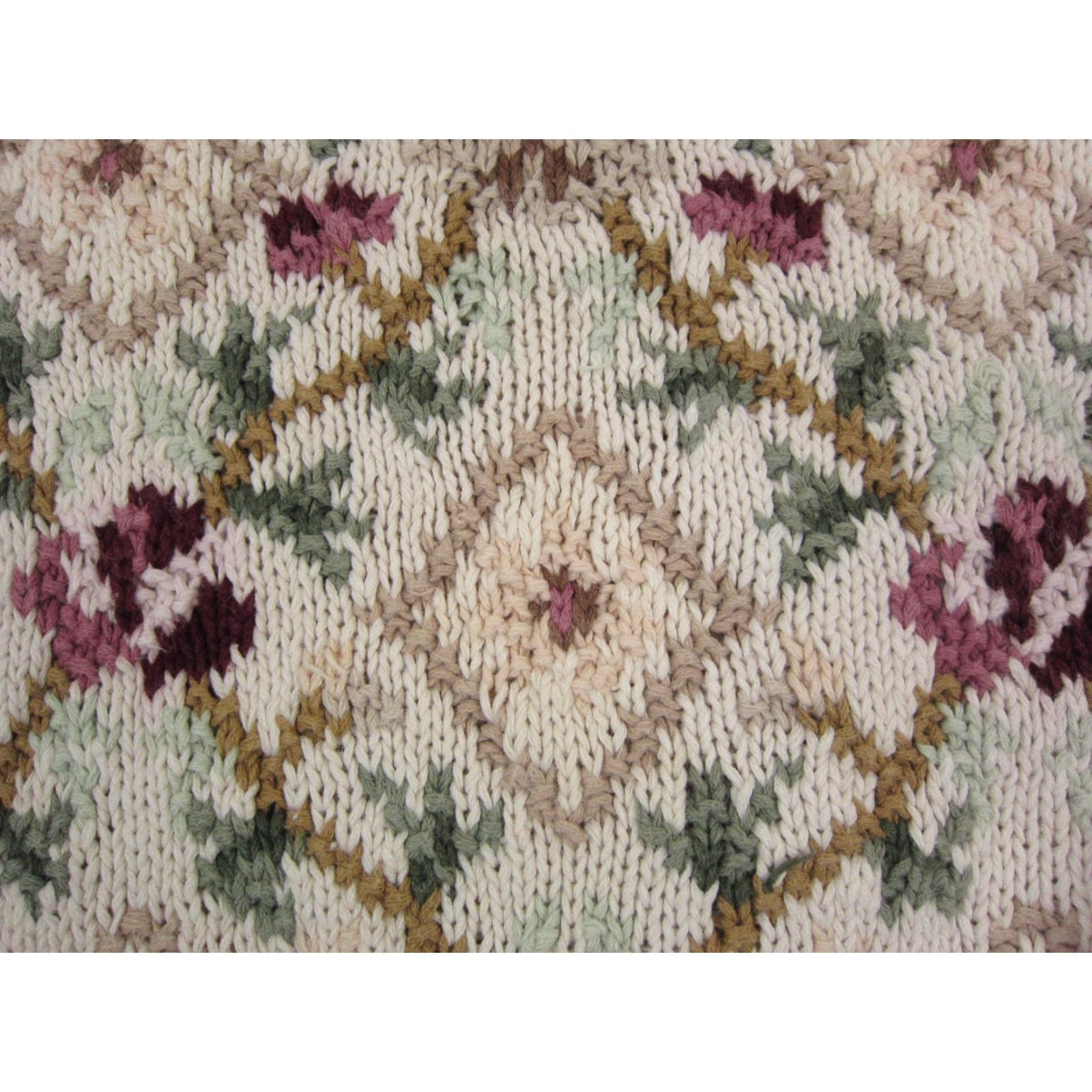 Vintage VINTAGE Honors Sweater Womens M Ivory Floral Knit Pullover 90s Style Long Sleeve High Neck Knitted Flowers Baroque Size M / US 6-8 / IT 42-44 - 3 Thumbnail