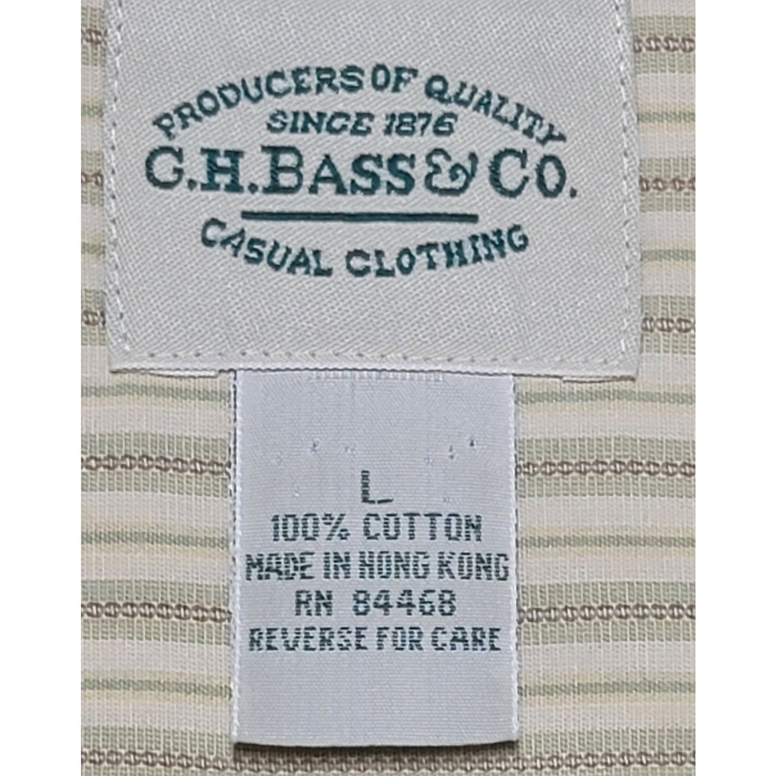 G.H. Bass & Co. G.H. Bass & Co Beige Pinstripe Button Up Top Large Size L / US 10 / IT 46 - 4 Thumbnail