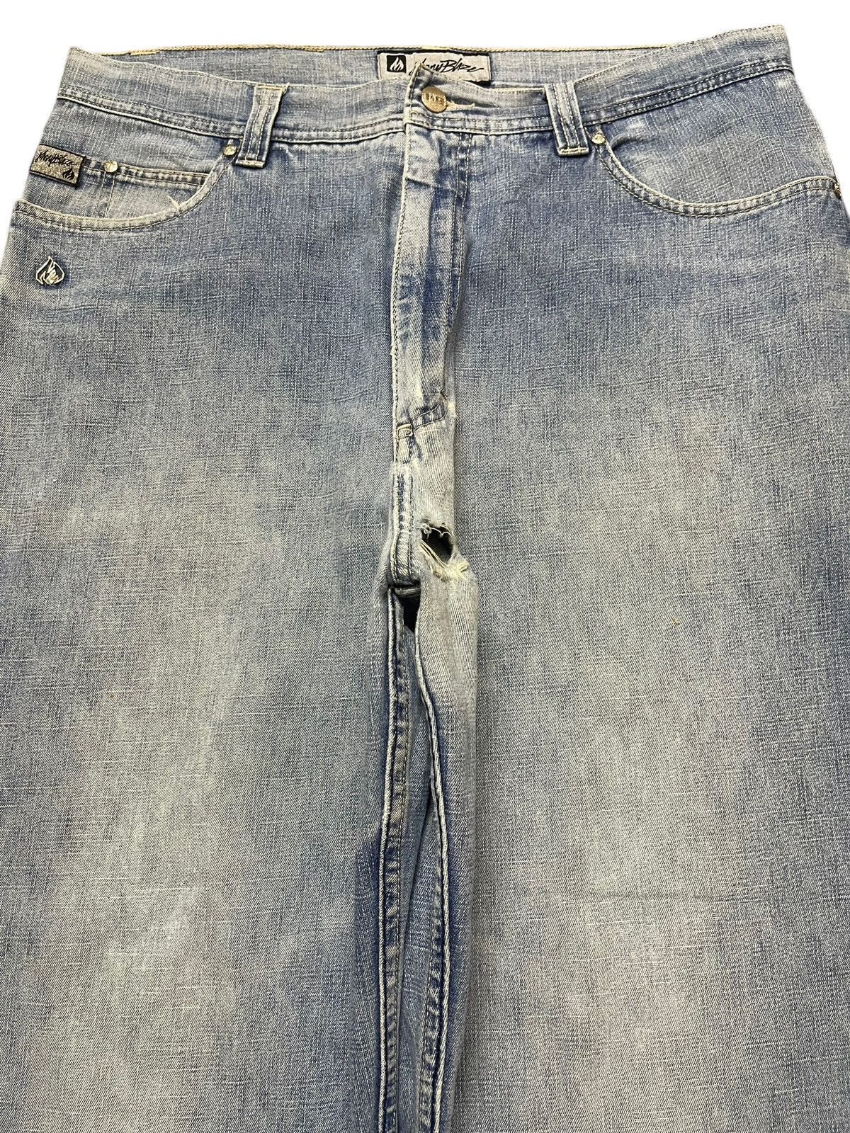 JNCO Vintage 90s Johnny Blaze Faded Wash Hiphop Baggy Jeans Size US 35 - 3 Thumbnail