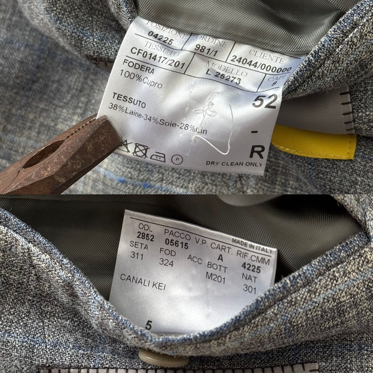 Canali Canali Kei Wool, Silk & Linen Two Button Sport Grey Jacket Size 42R - 8 Thumbnail