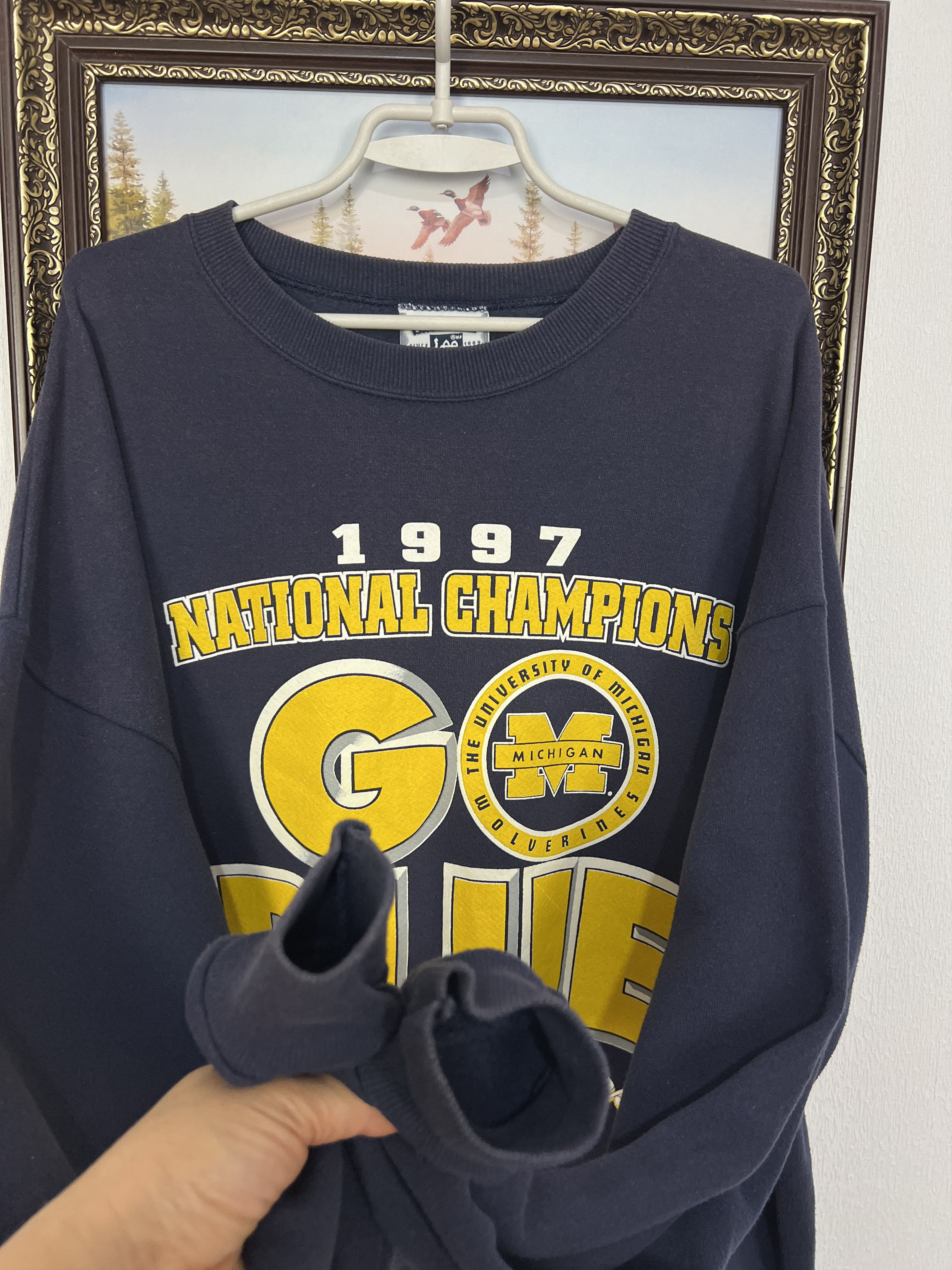 Lee Michigan Wolverines Sweatshirt Champions Over Print Crewneck Size US XXL / EU 58 / 5 - 5 Thumbnail