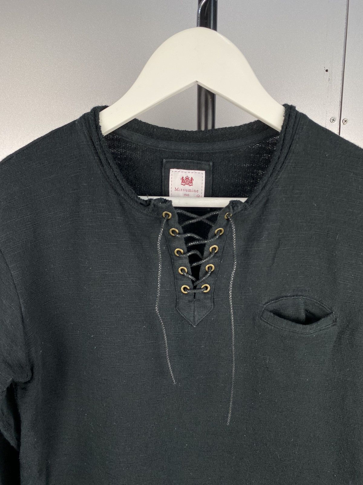 Japanese Brand Mitsumine Lace up Pocket Tshirt Size S / US 4 / IT 40 - 2 Thumbnail
