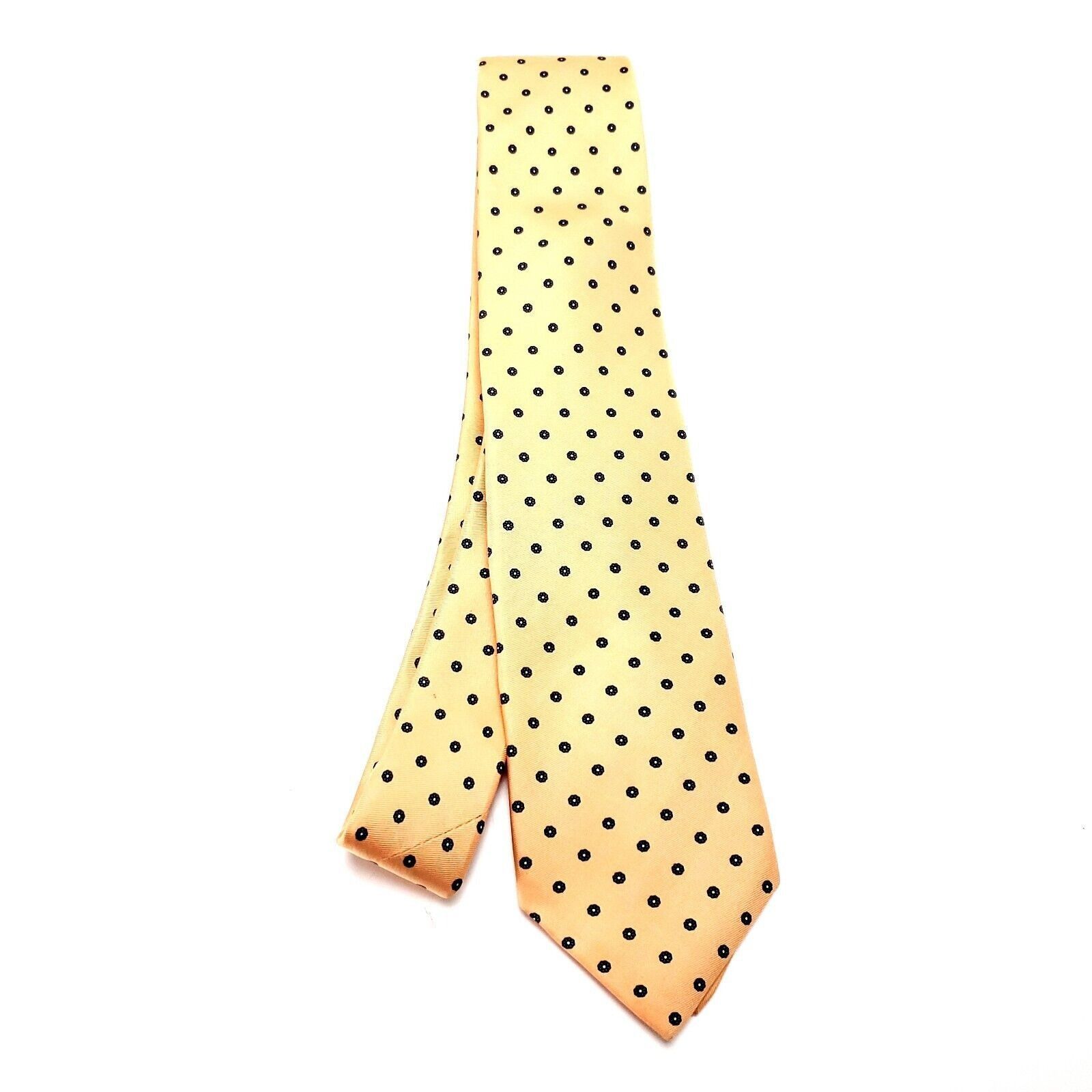 Designer Ferrell Reed Orange Silk Tie Woven Short Skinny Polka Dots Size ONE SIZE - 6 Thumbnail