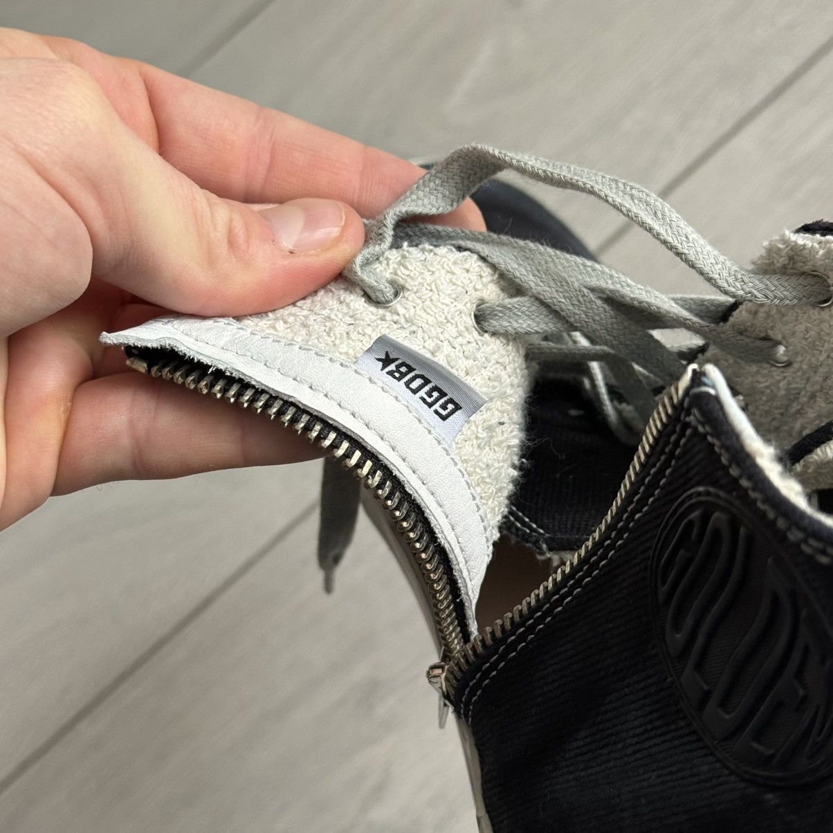 Golden Goose Golden Goose Francy Distressed Navy Denim High-Top Sneakers Size US 9 / IT 39 - 24 Thumbnail