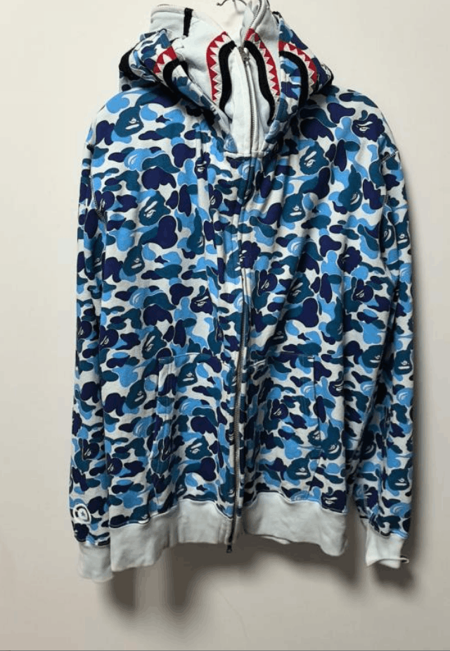 Bape BAPE Blue ABC Camo Shark Full Zip Hoodie Size US XXL / EU 58 / 5 - 2 Thumbnail