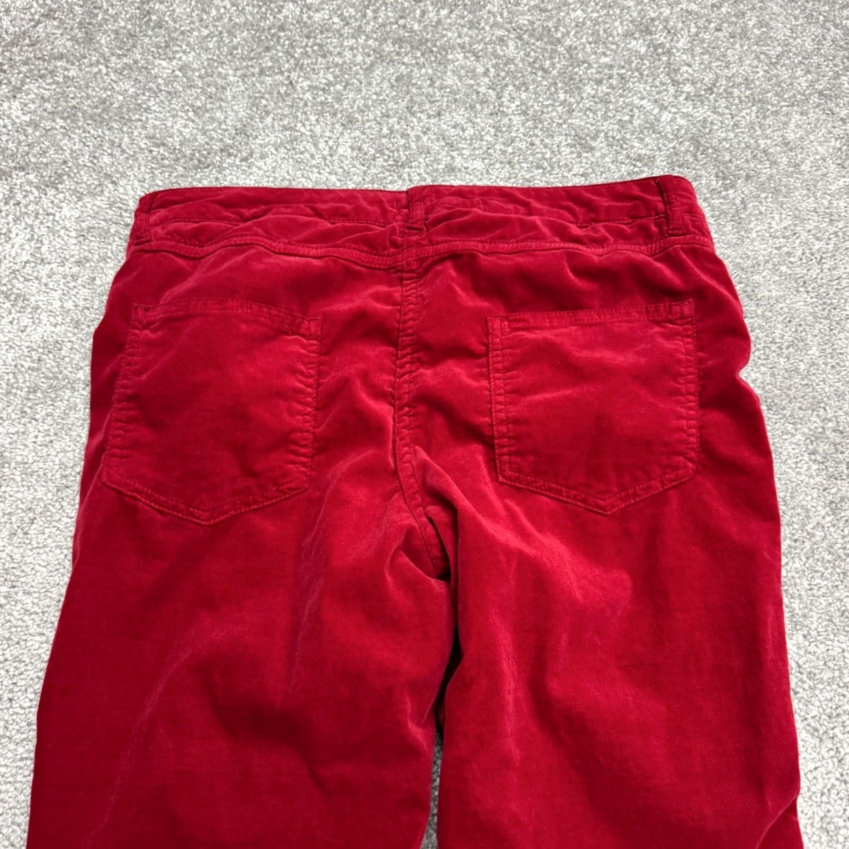 J.McLaughlin J.Mclaughlin Velvet Watson Skinny Ruched Leg Pants Women 8 Red Mid Rise 5-Pocket Jeans Chino Fit Regular Women's Pants Size 30" / US 8 / IT 44 - 4 Thumbnail