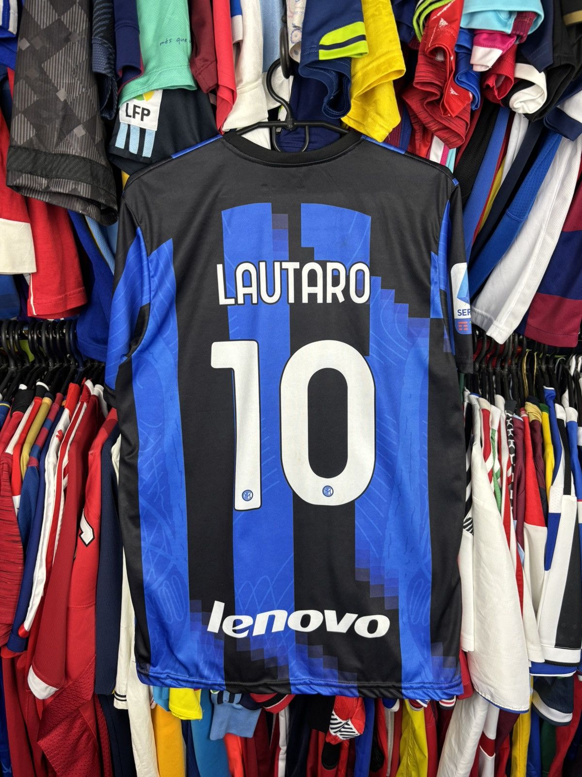 Other Inter Milan Lautaro #10 Paramount Lenovo Football Jersey Size US L / EU 52-54 / 3 - 2 Thumbnail