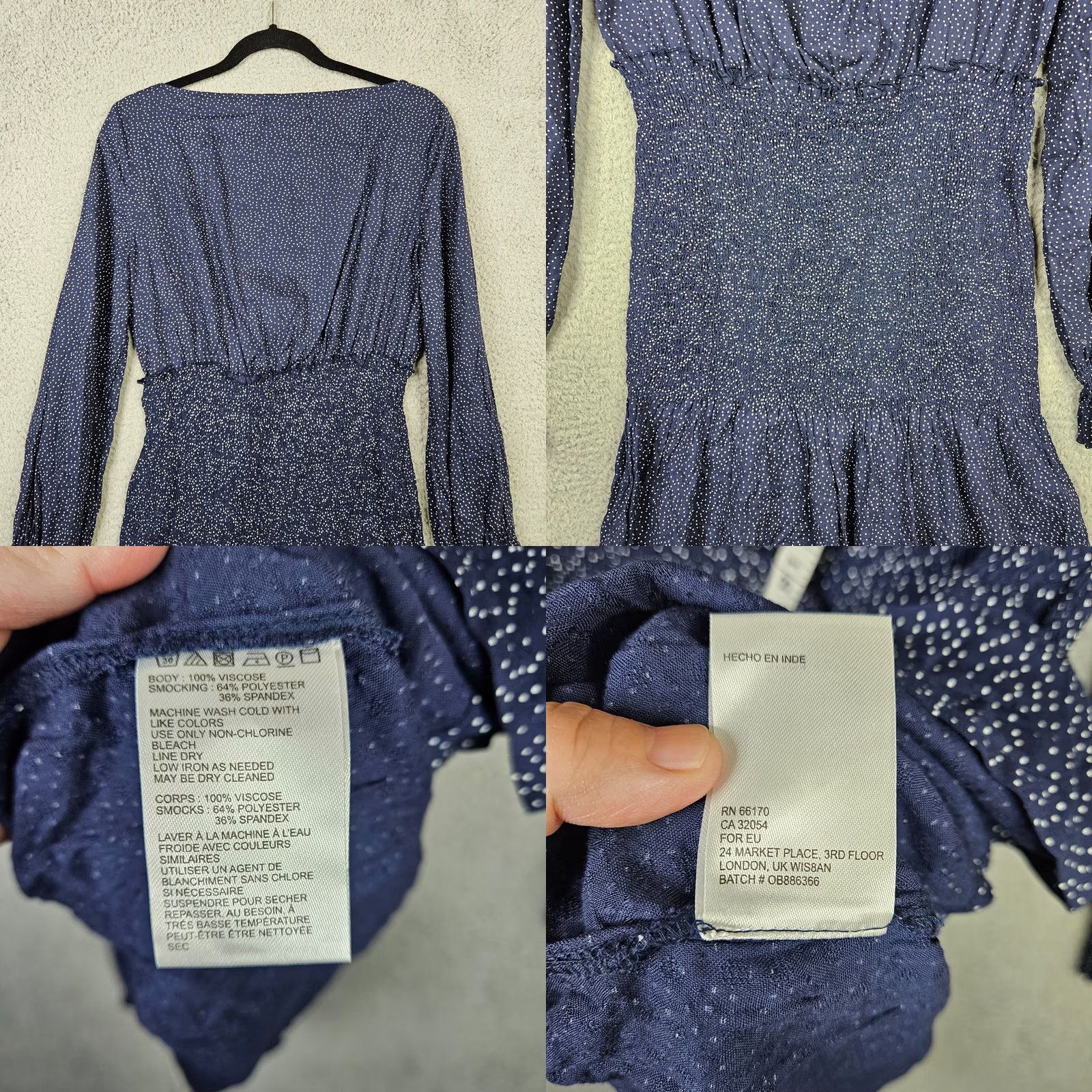 Urban Outfitters Urban Outfitters Dress Mini Womens Size M Blue white polka Dot Smocks waist Colorful Size M / US 6-8 / IT 42-44 - 8 Thumbnail