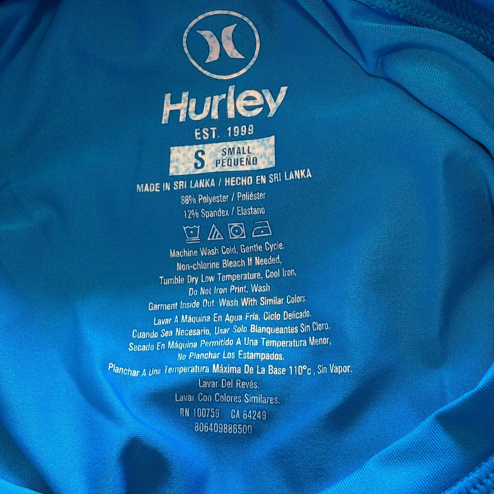 Hurley Hurley Men's Blue Heroic Long Sleeve Rash Guard Shirt Small Size US S / EU 44-46 / 1 - 7 Thumbnail