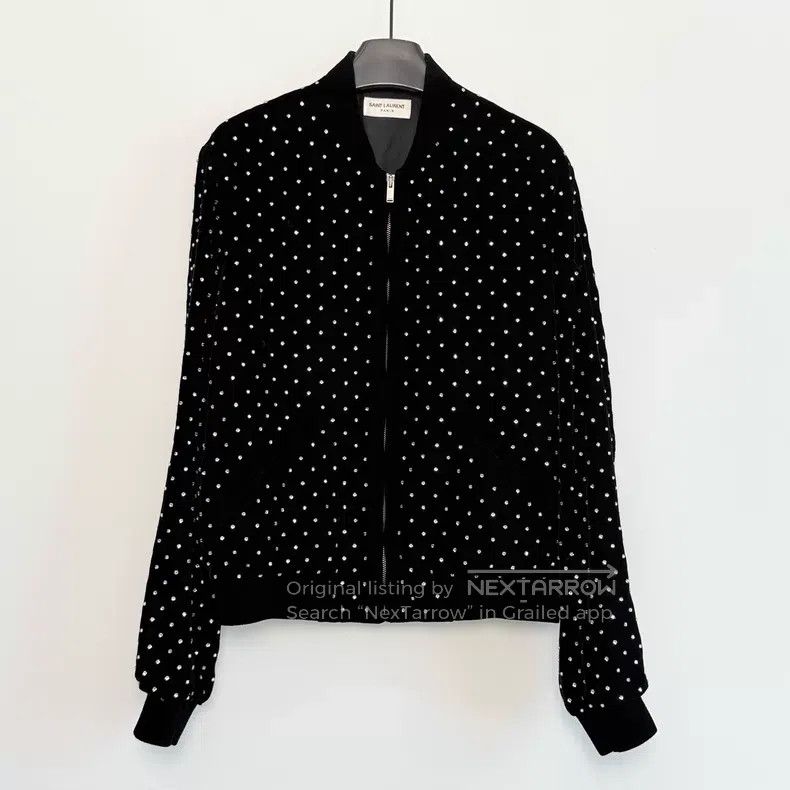 Saint Laurent Paris Saint Laurent Paris Velvet Crystal Jacket Size US S / EU 44-46 / 1 - 1 Thumbnail