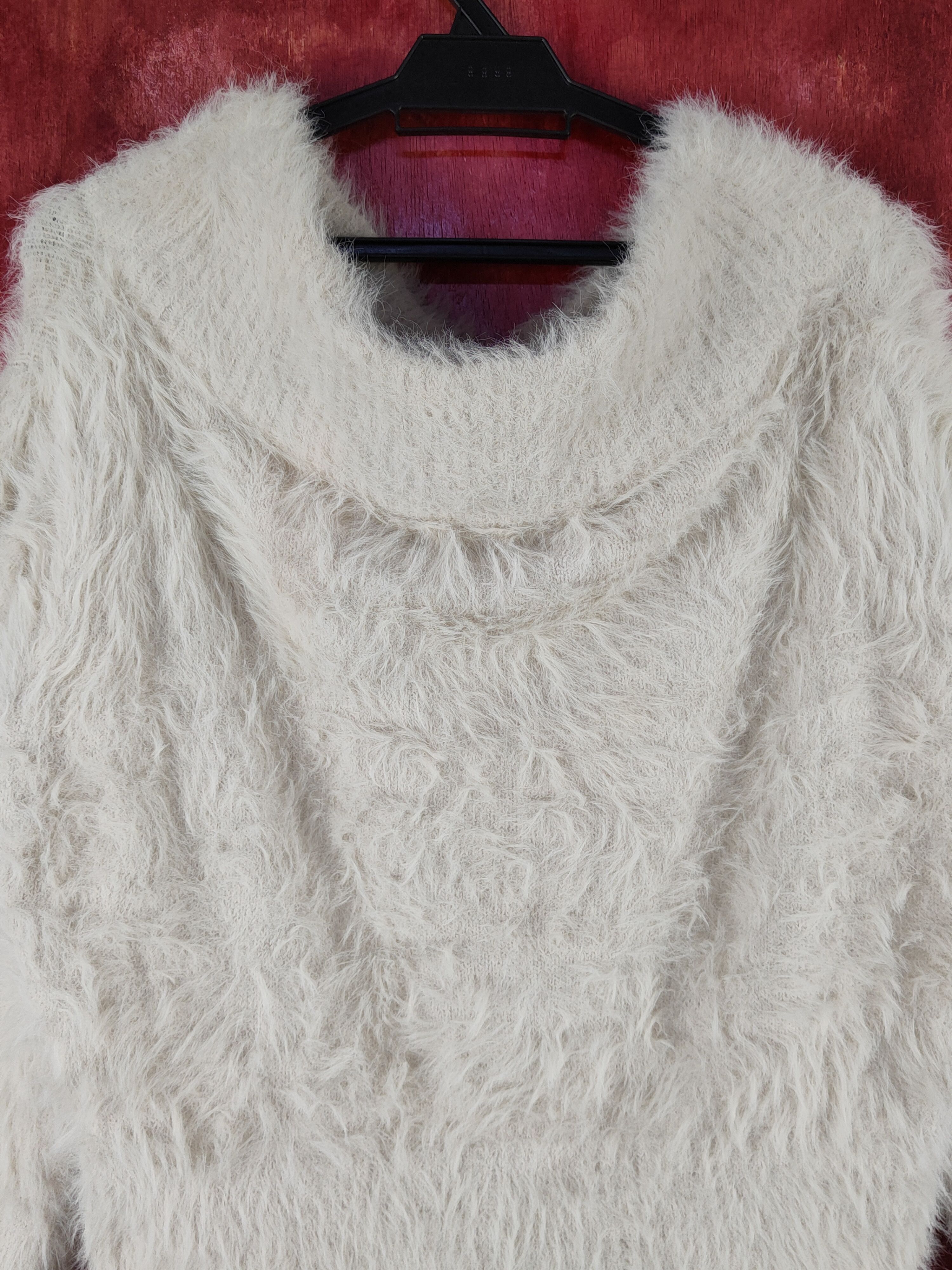 Homespun Knitwear × Japanese Brand × Vintage Sense of Place Beige Shag Shaggy Fur Mohair Knitwear #S1998 Size M / US 6-8 / IT 42-44 - 2 Thumbnail
