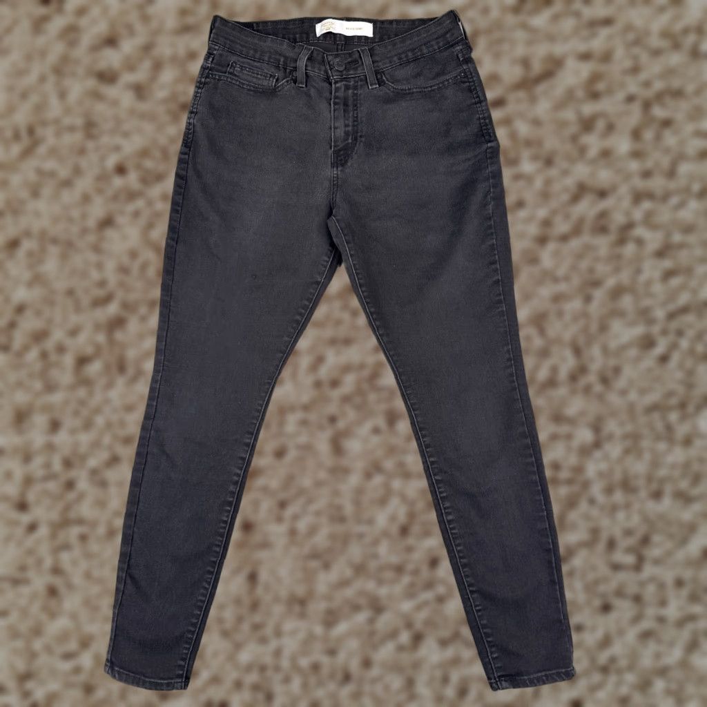 Levi's Levis Jeans Women 29 Black Denim Mid Rise Skinny Cotton Blend 29x28 Jeans Women's Black 29 28 Levi's Skinny Modern 5-Pocket Mens? Size 29" - 1 Thumbnail