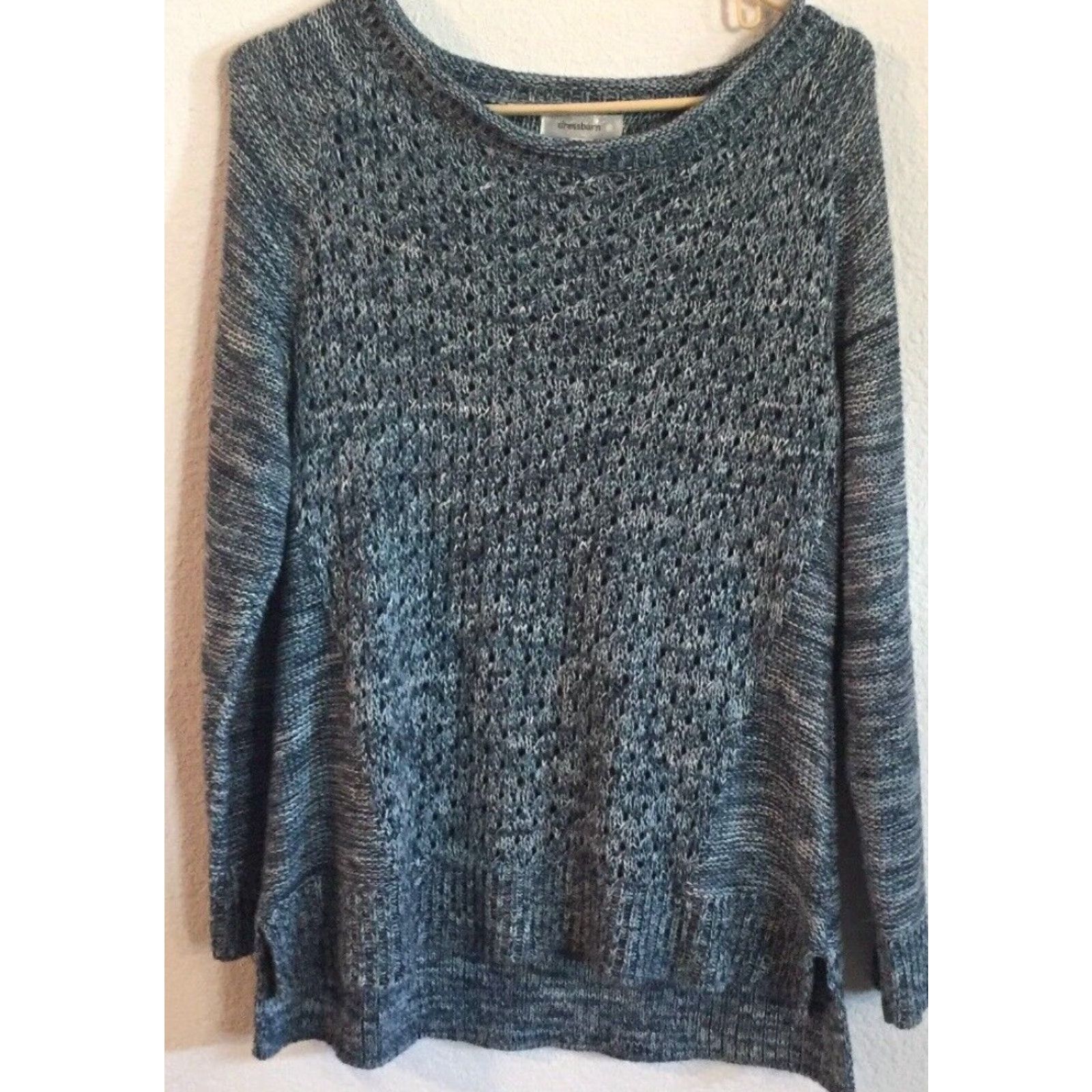 Vintage Dressbarn Womens Knit Sweater Long Sleeve Light Blue Medium B339 Size M / US 6-8 / IT 42-44 - 2 Thumbnail