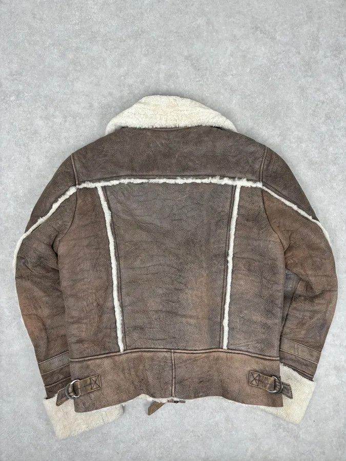 Vintage 2000s Iceberg Brown Shearling Aviator Leather Jacket Size US M / EU 48-50 / 2 - 5 Thumbnail