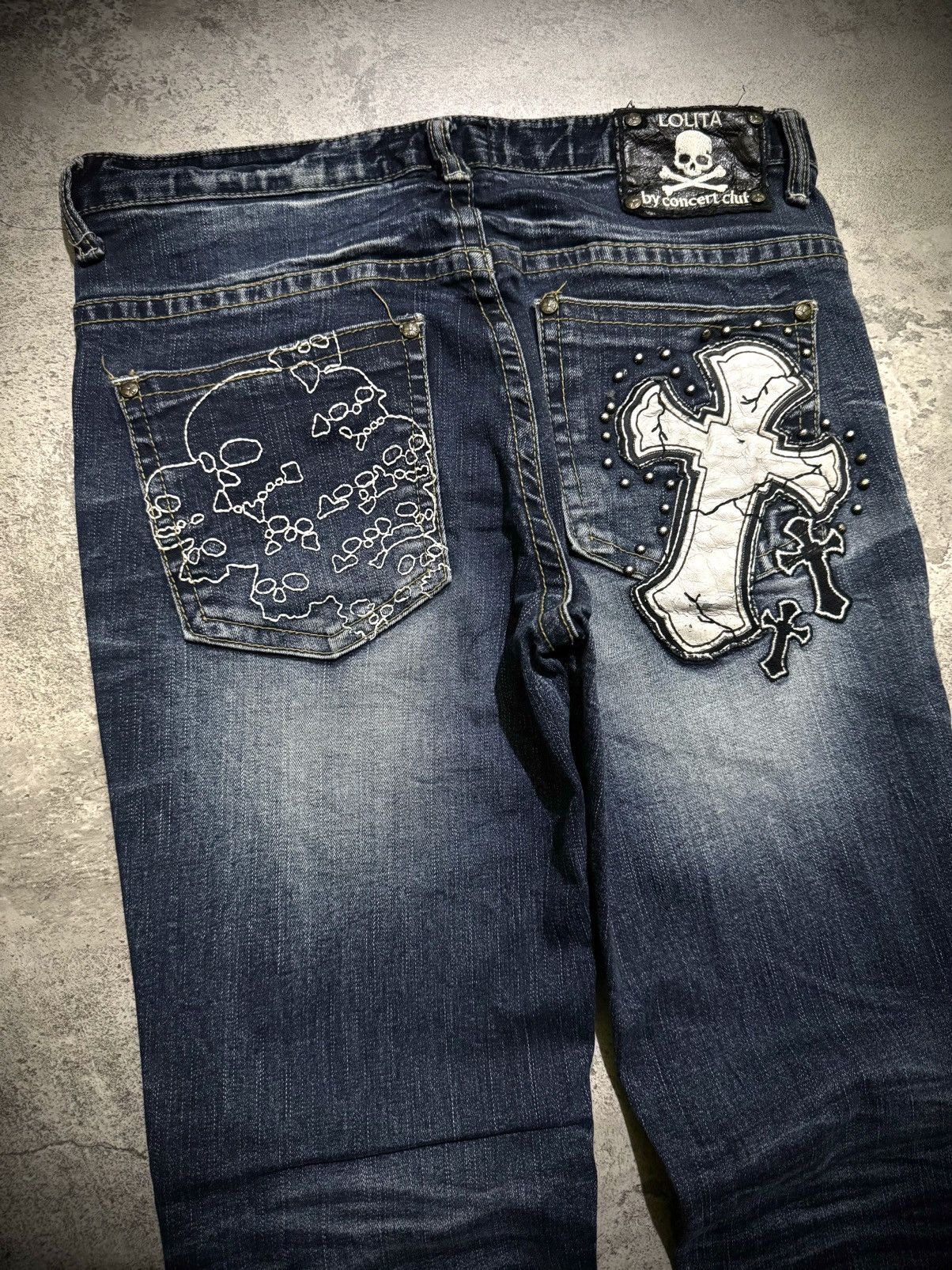 Tornado Mart Y2k Lolita skull cross ifsixwasnine bootcut jeans Size US 31 - 4 Thumbnail