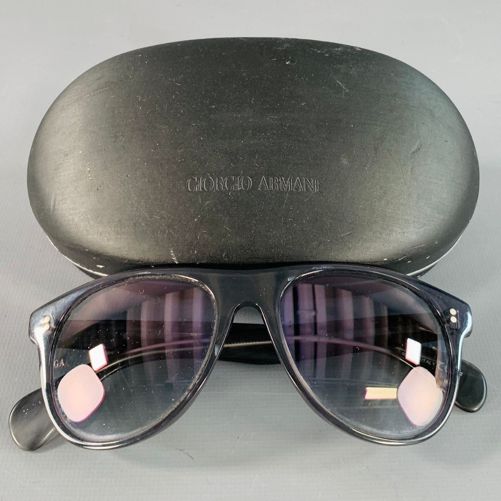 Giorgio Armani GIORGIO ARMANI Brown Transparent Acetate Teardrop Sunglasses Size ONE SIZE - 7 Thumbnail