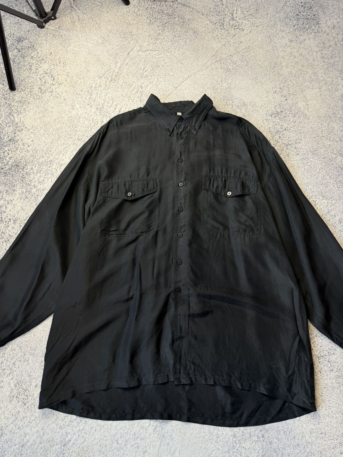 Other Vintage Pure Silk Black Shirt Button Up Y2K Japanese Size XL Size US XL / EU 56 / 4 - 5 Thumbnail