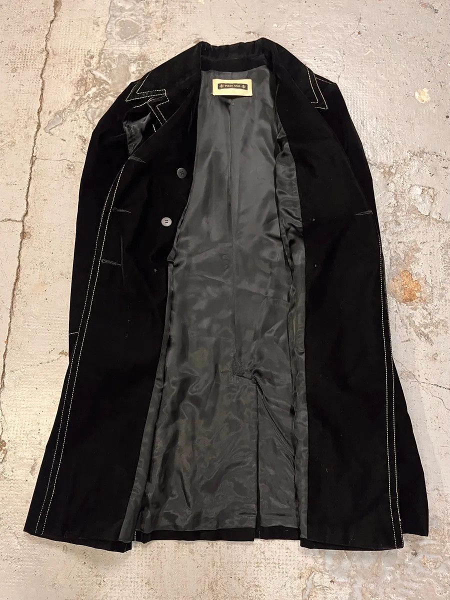 Vintage Plein Sud Black Velvet Contrast Stitch Coat Size L / US 10 / IT 46 - 8 Thumbnail