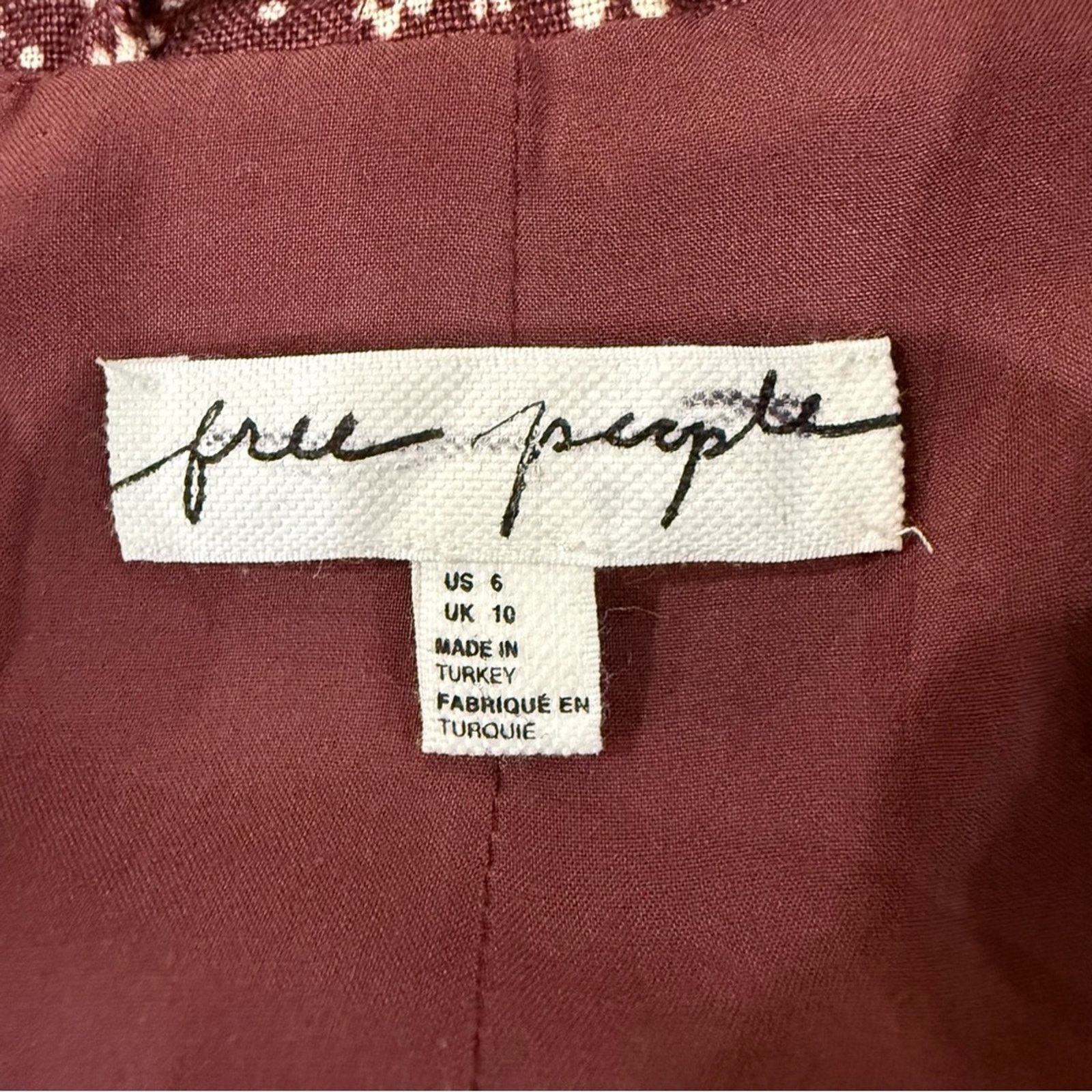 Free People Free People Maggie Floral Linen Blazer Jacket Women’s 6 Red Size M / US 6-8 / IT 42-44 - 7 Thumbnail