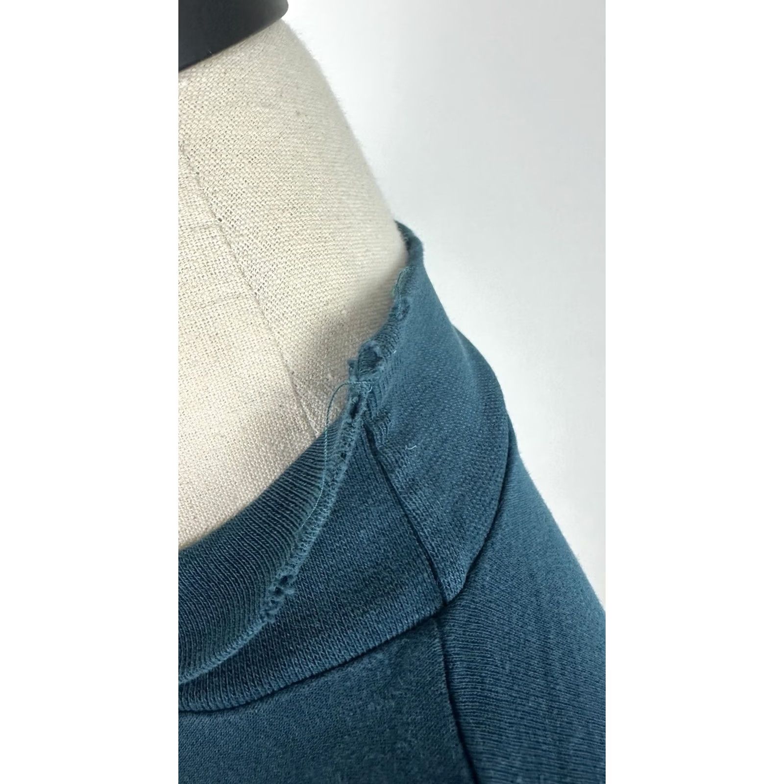 Lands' End VINTAGE Lands' End Mock Neck Shirt Womens Large Blue 90s Distressed Bohemian Grunge Casual Womens Size L / US 10 / IT 46 - 7 Thumbnail