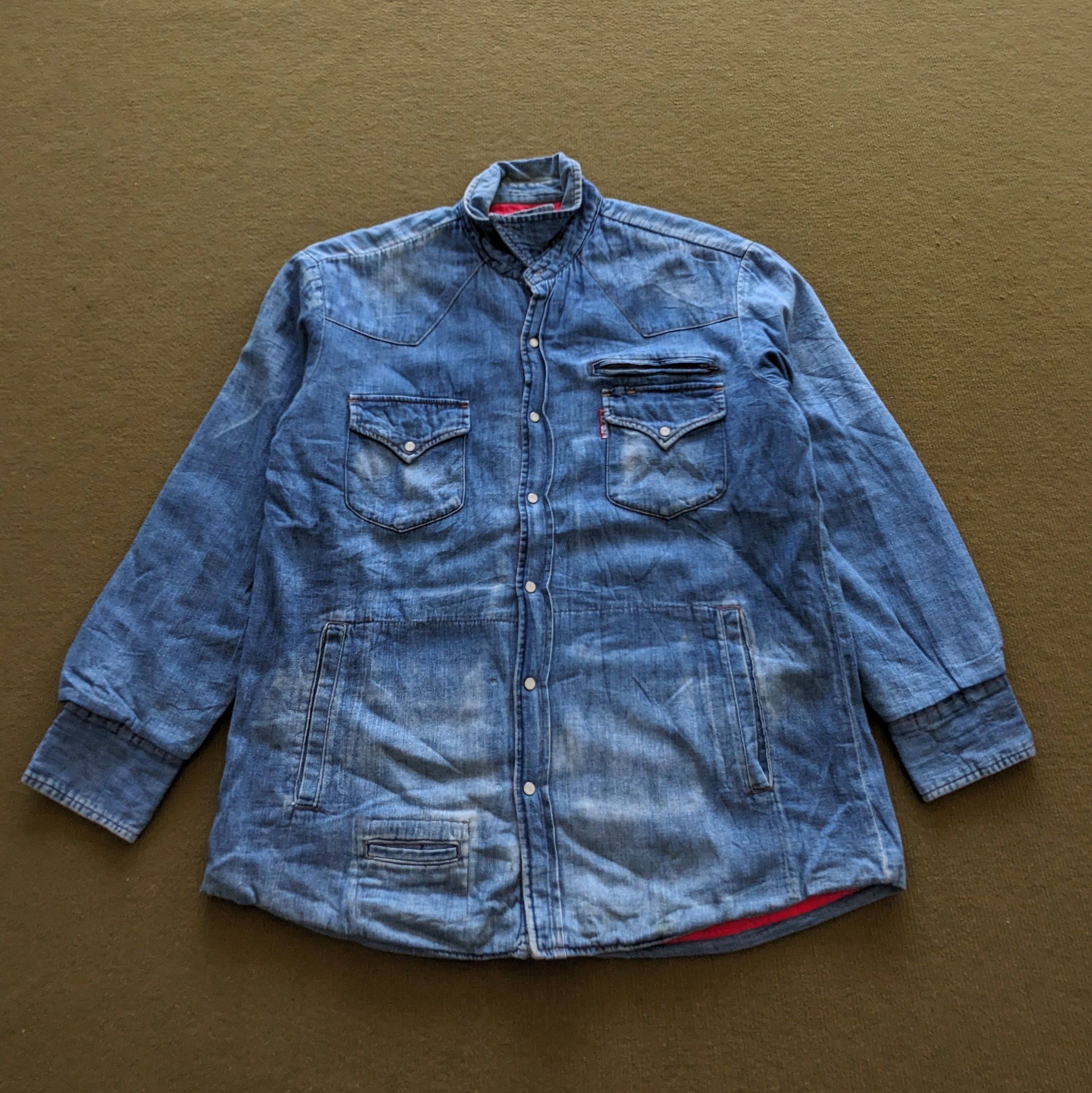 Blue Blue Japan Vintage BLUE BLUE Japanese Denim Button Up Shirts Size US L / EU 52-54 / 3 - 1 Thumbnail