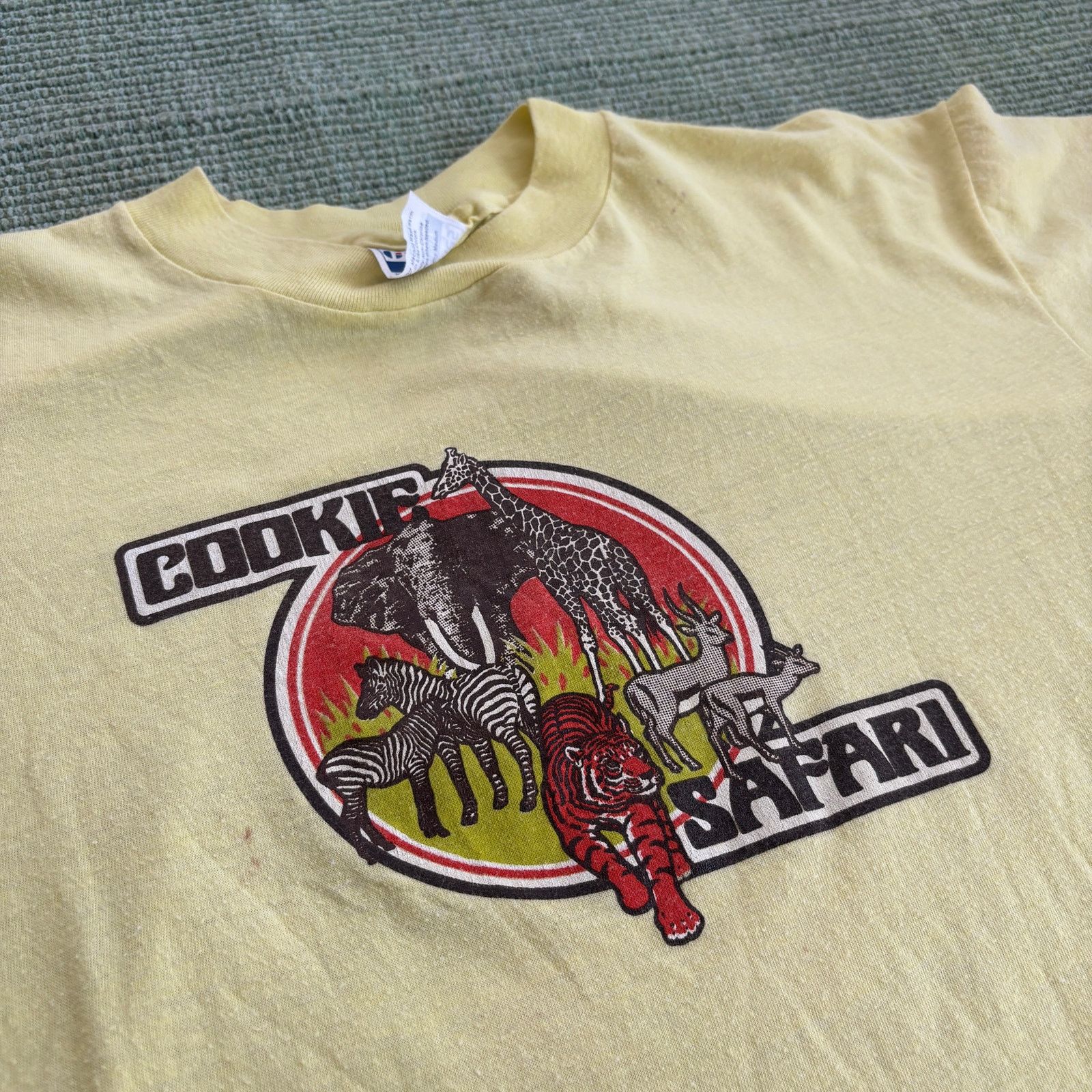 Vintage Vintage 1980s "Cookie Safari" Animal Tee Shirt Yellow Sz M/L Size US M / EU 48-50 / 2 - 5 Thumbnail
