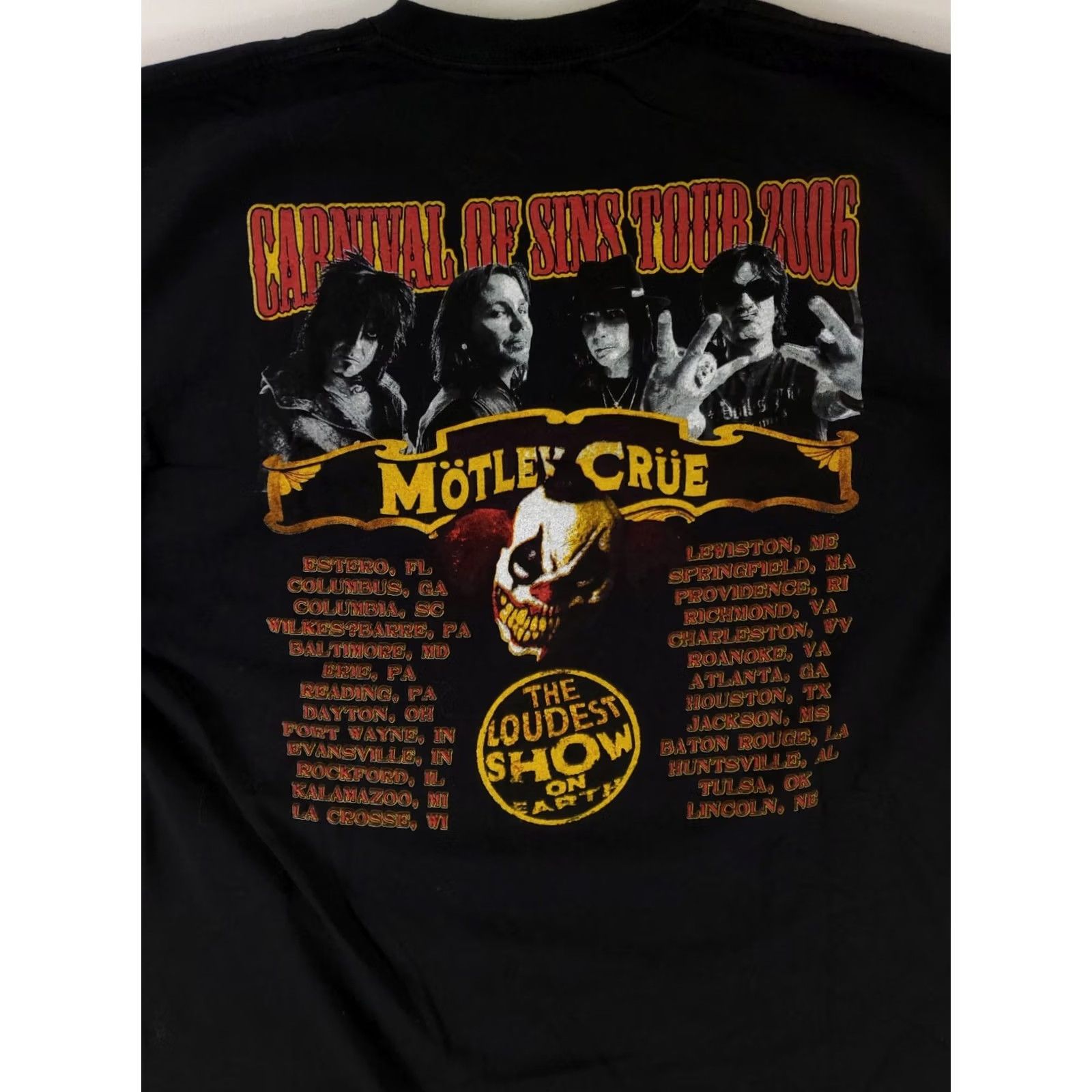 Vintage Motley Crue T Shirt Carnival of Sins Tour 2006 Black Short Sleeve Mens XL Size US XL / EU 56 / 4 - 5 Thumbnail