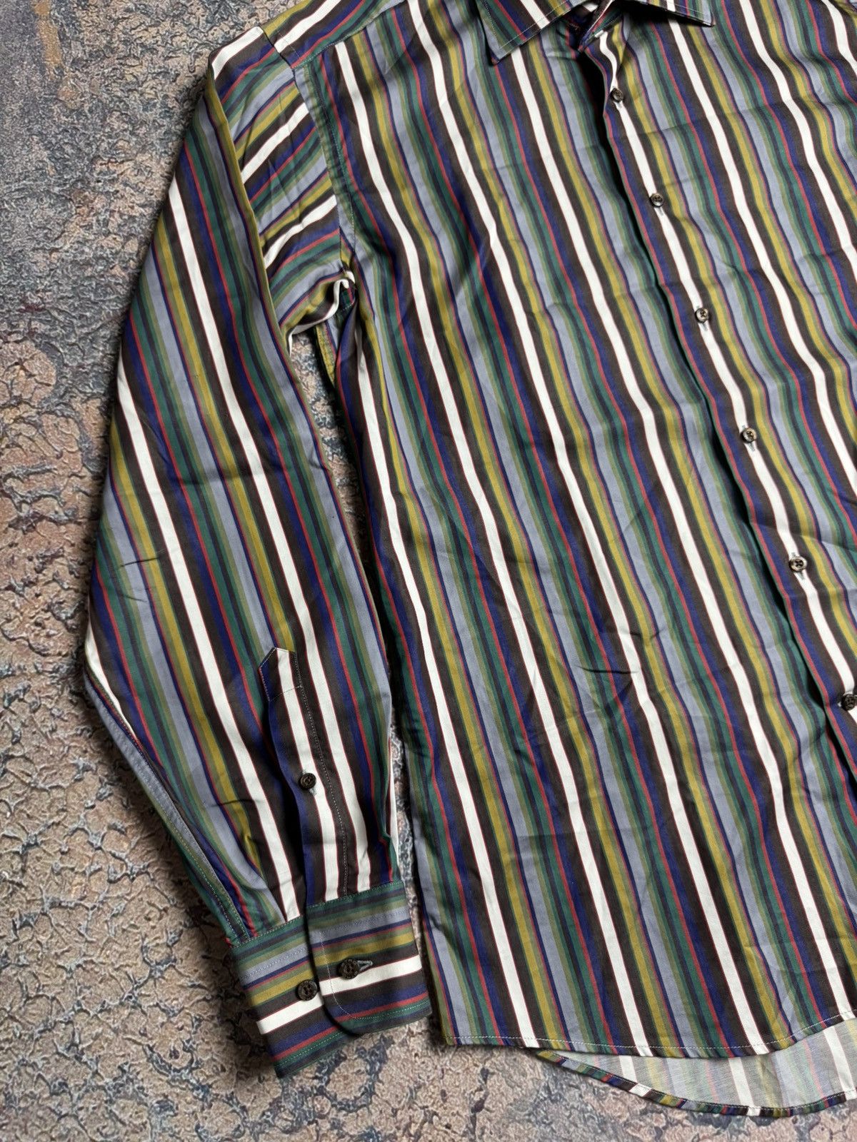 Etro Etro Multicolor Striped Button Down Shirt Italian Size 42 Size US M / EU 48-50 / 2 - 3 Thumbnail
