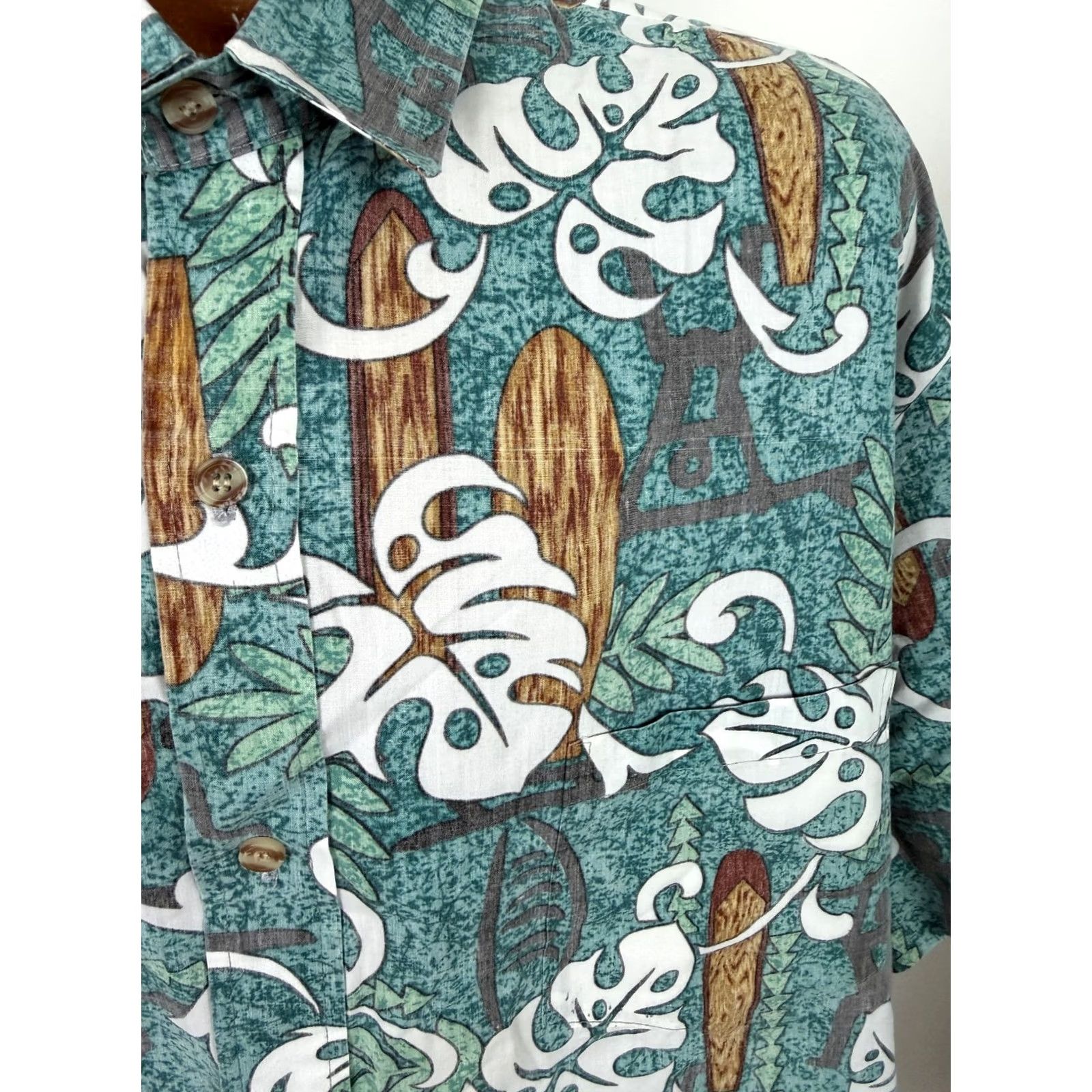 Vintage VINTAGE Makapuu Hawaiian Shirt Men 2XL Blue Short Sleeve Button-Up Collared Graphic Print 90s Beach Tribal Tropical Mens Size US XXL / EU 58 / 5 - 5 Thumbnail