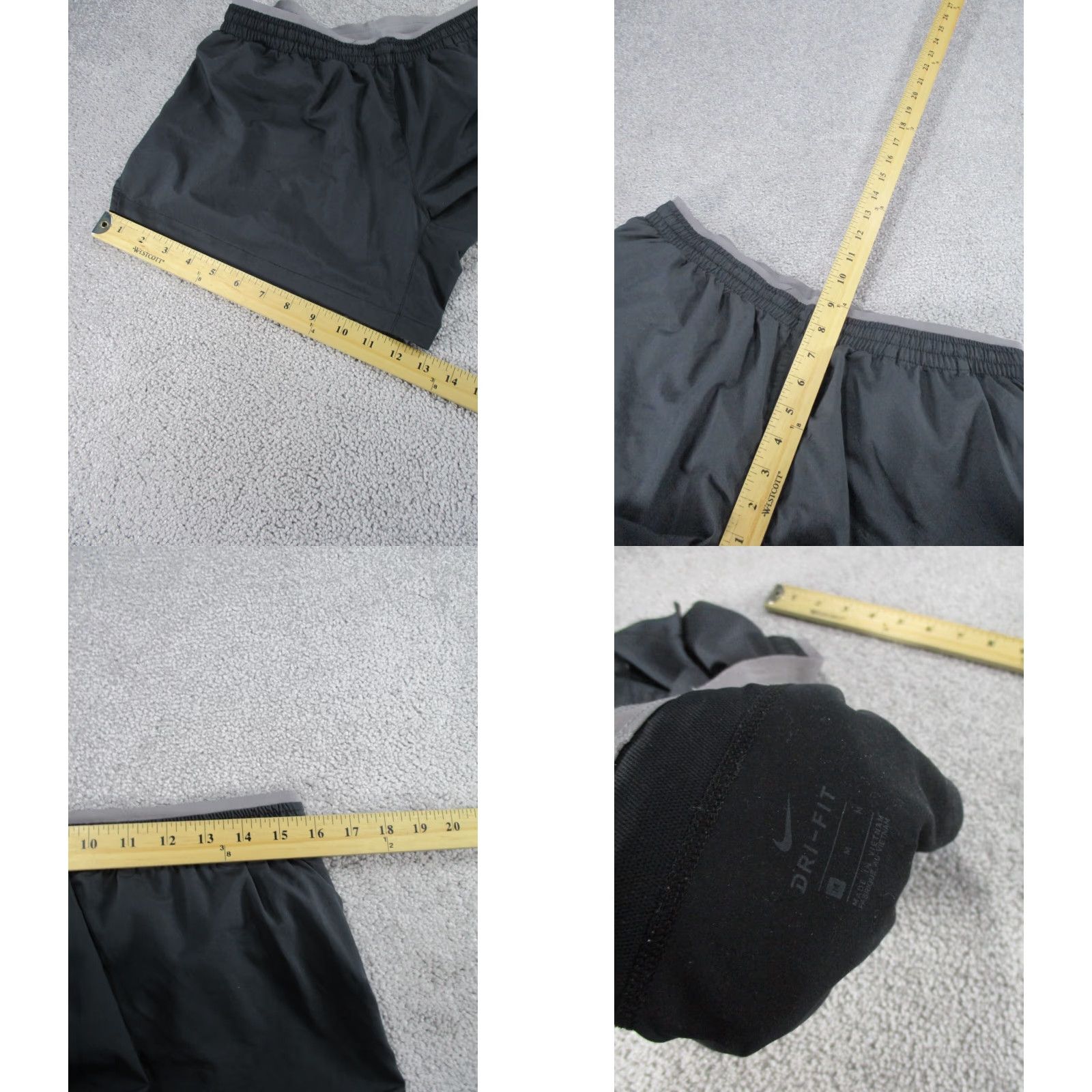 Nike VINTAGE Nike Running Shorts Womens Medium Dri Fit Black Lightweight Size 32" / US 10 / IT 46 - 8 Thumbnail