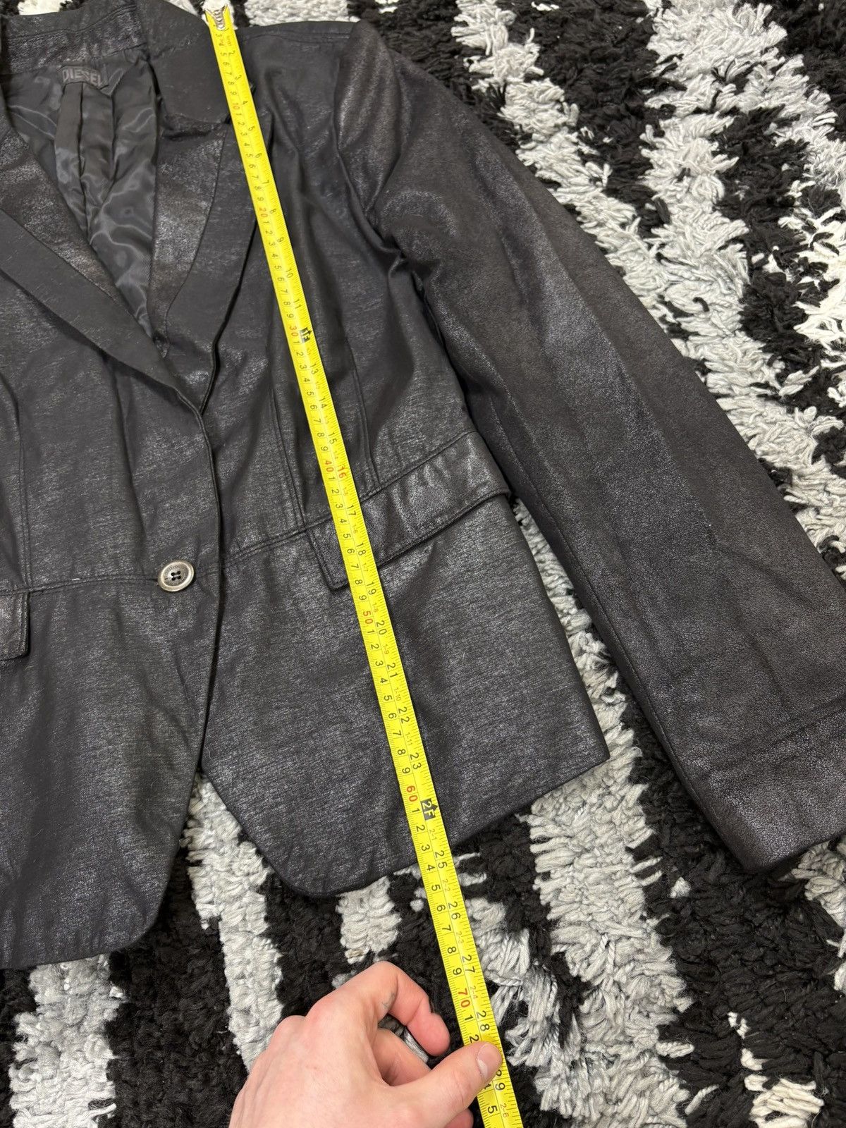 Diesel Vintage 00s diesel shiny aluminum blazer jacket avant garde Size L / US 10 / IT 46 - 11 Thumbnail