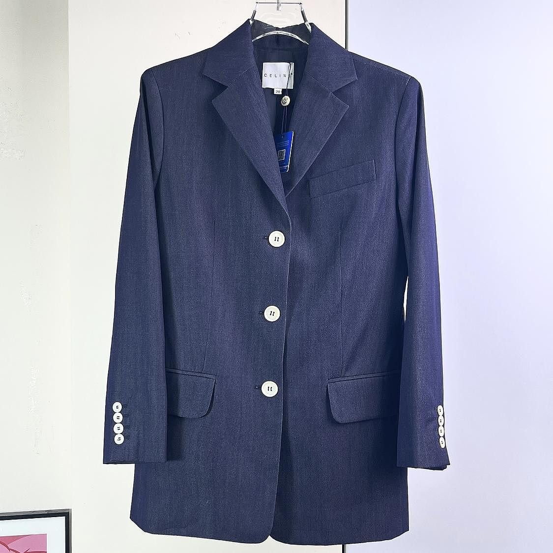 Celine CELINE Blue Blazer Size 38 Size S / US 4 / IT 40 - 1 Thumbnail