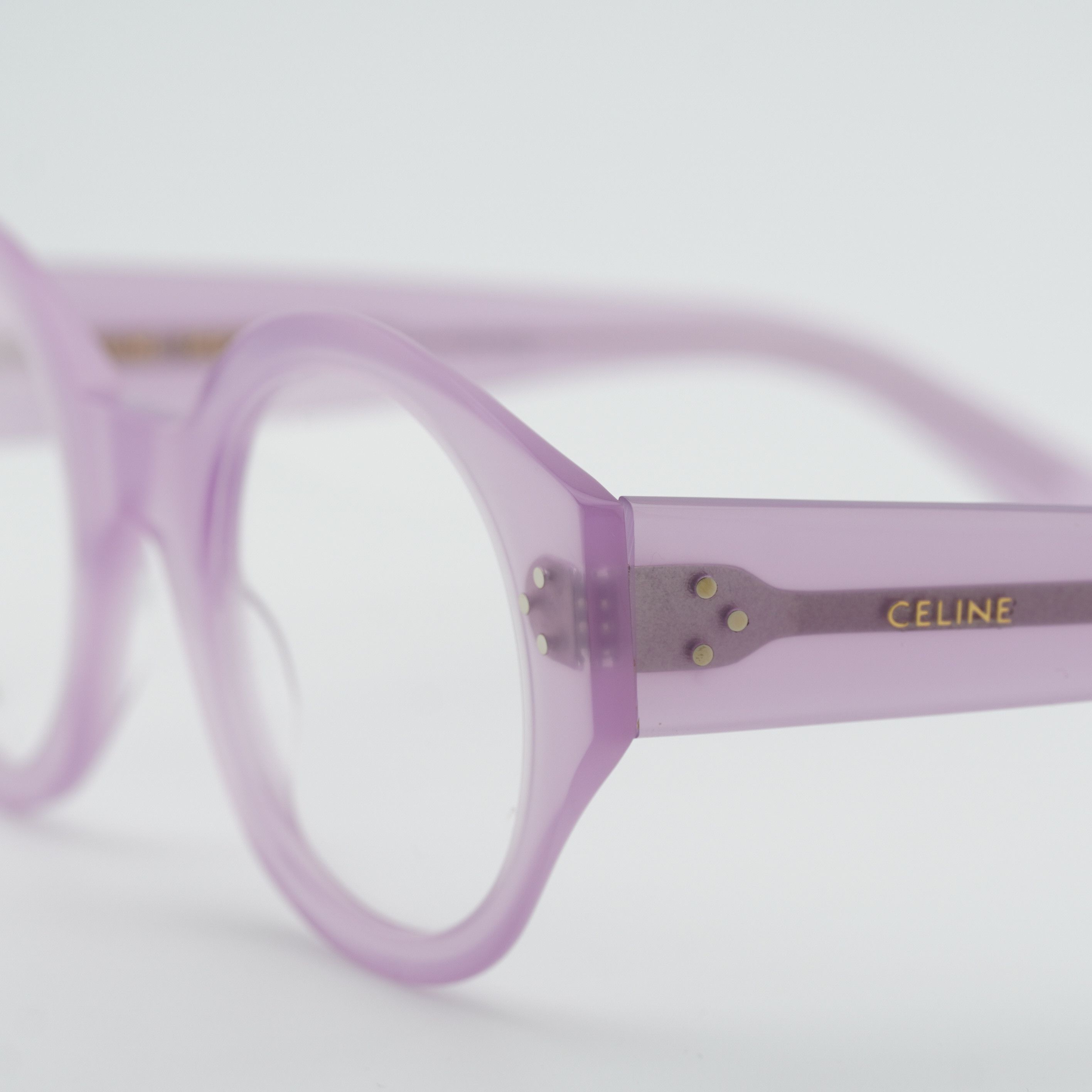 Celine Celine CL50123I 078 Eyeglasses Shiny Lilac 48mm Round Frame Size ONE SIZE - 8 Thumbnail