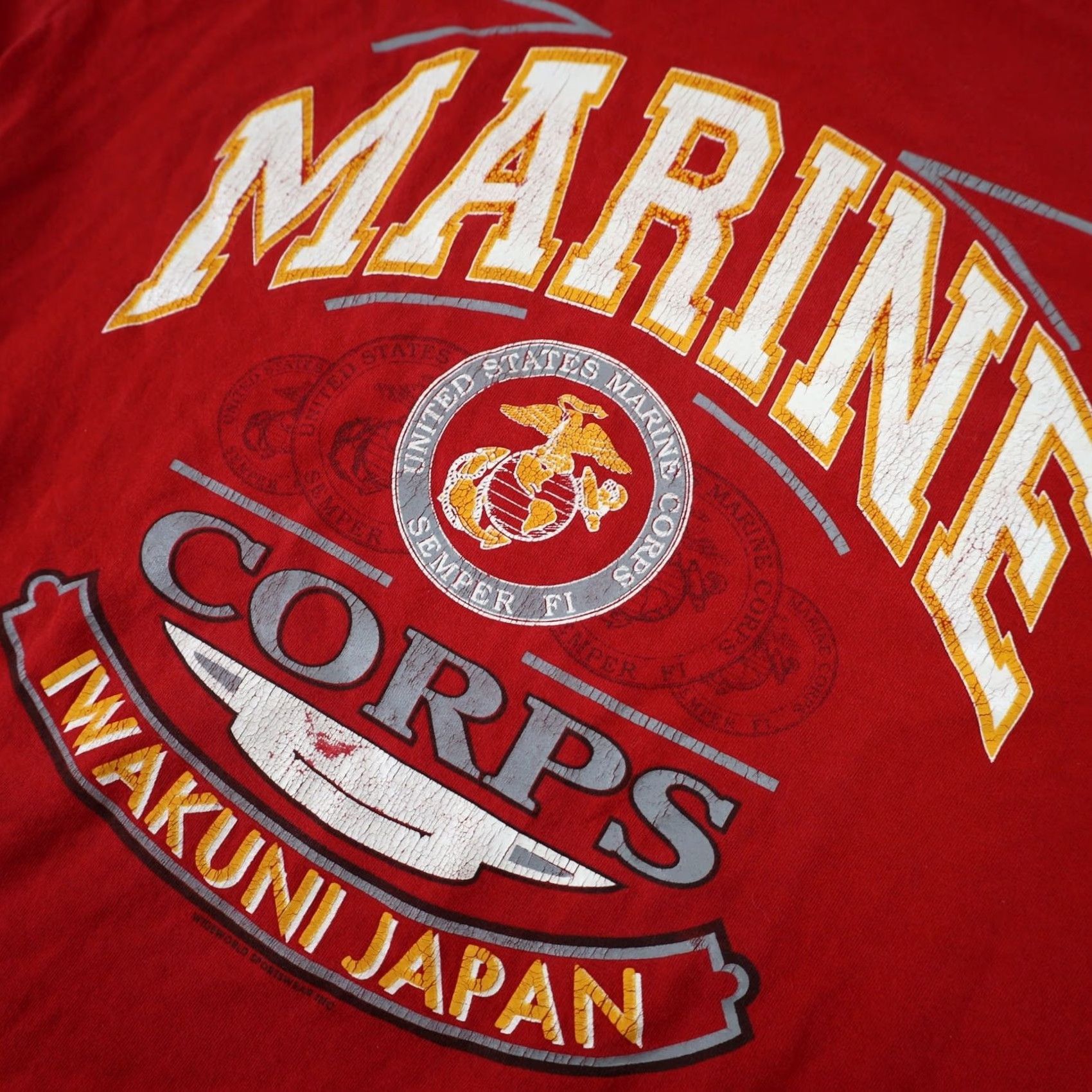 Vintage VINTAGE United States Marine Corps Iwakuni Japan Graphic T Shirt Men Large Red Size US L / EU 52-54 / 3 - 4 Thumbnail