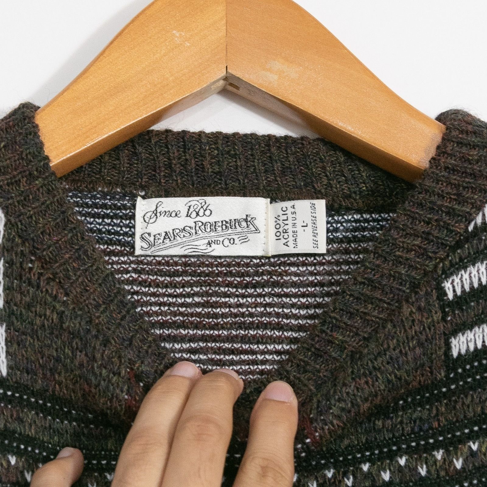 Vintage Vintage Sears Roebucks Aztec Western Acrylic Sweater Medium Size US L / EU 52-54 / 3 - 4 Thumbnail