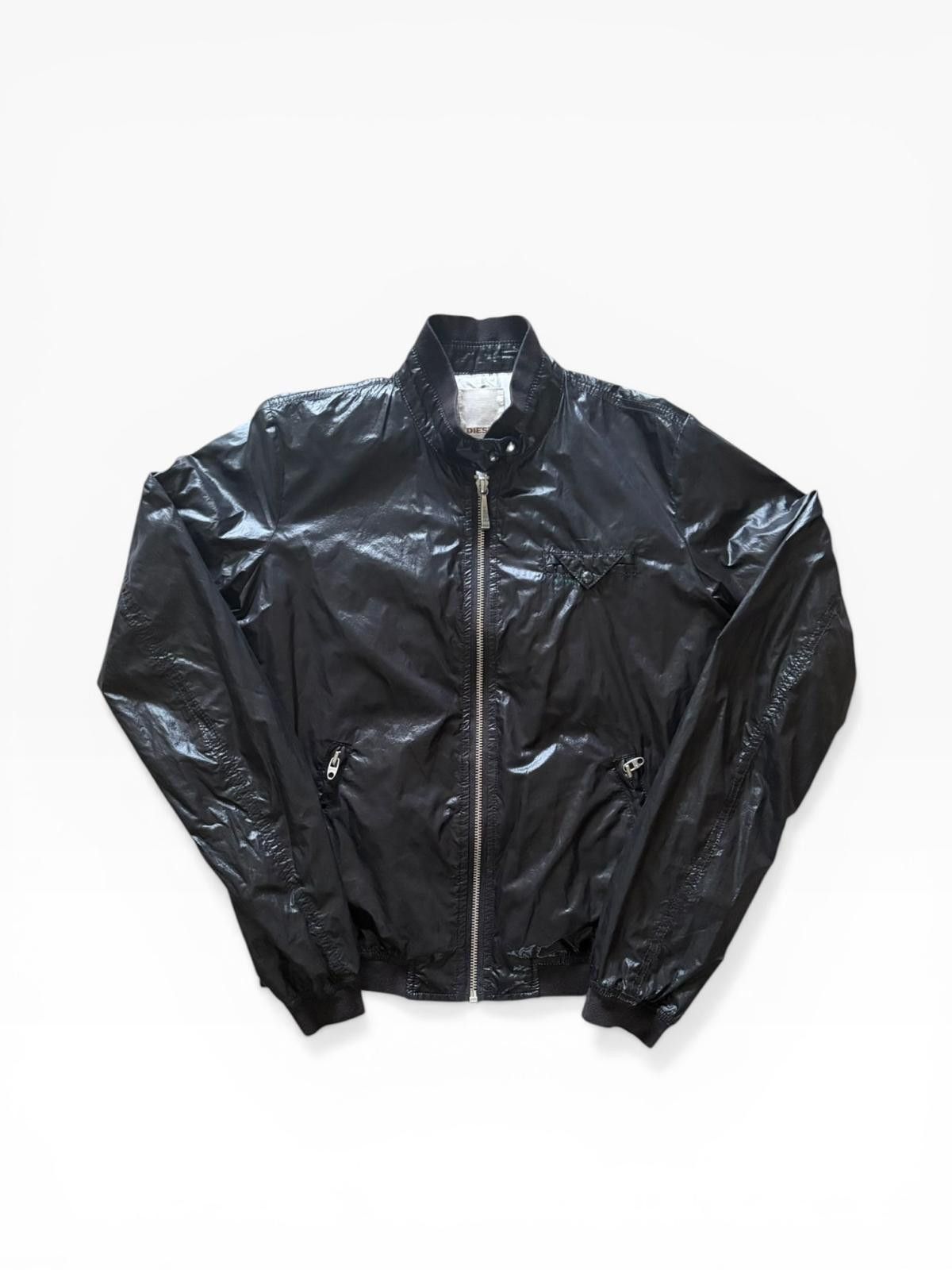 Diesel Diesel Vintage Y2K Black Coated Bomber Jacket Graphic Sz M Size US M / EU 48-50 / 2 - 1 Thumbnail