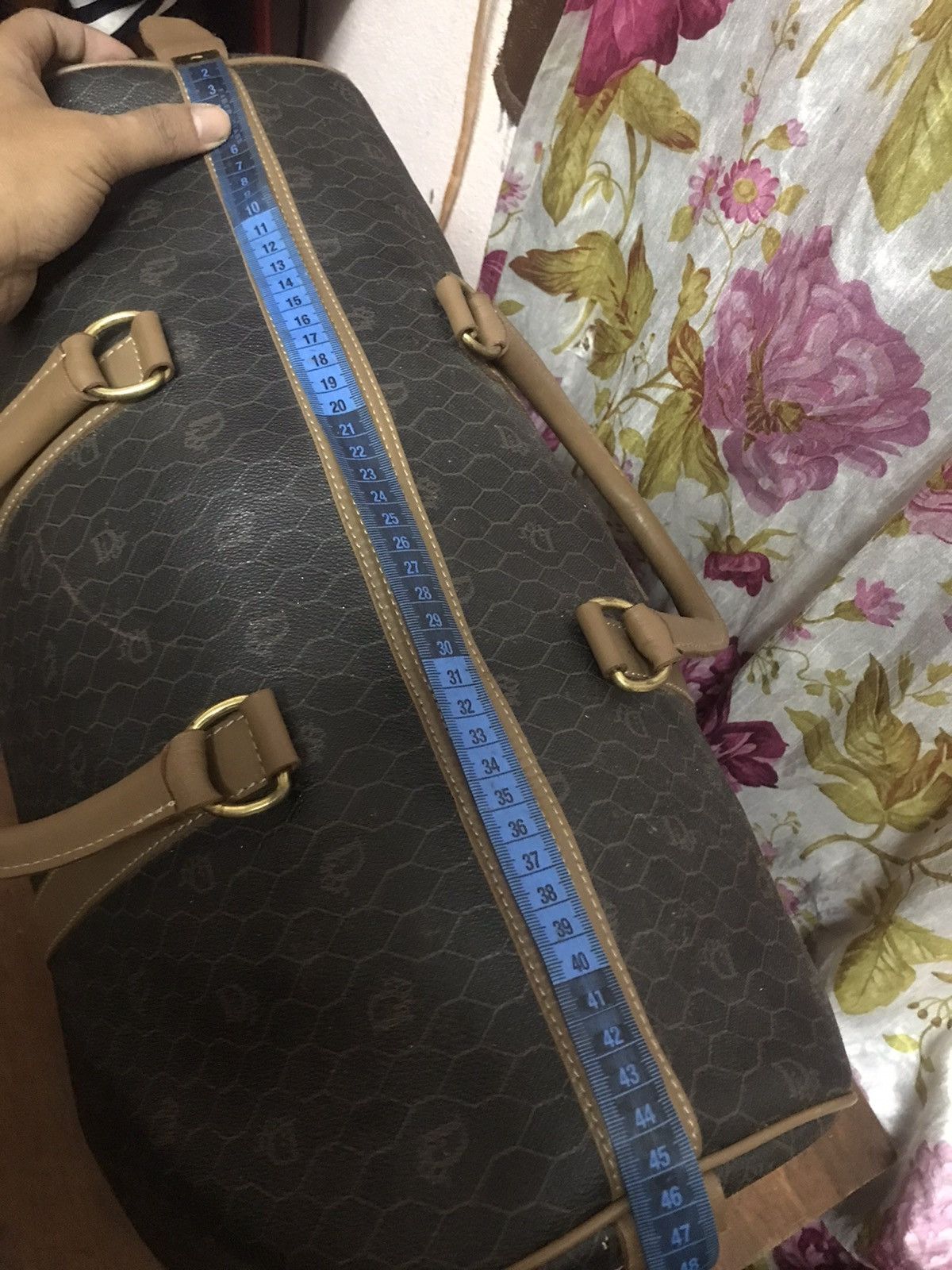Christian Dior Monsieur Authentic Christian Dior Brown Honeycomb Camvas Travel Bag Size ONE SIZE - 10 Thumbnail