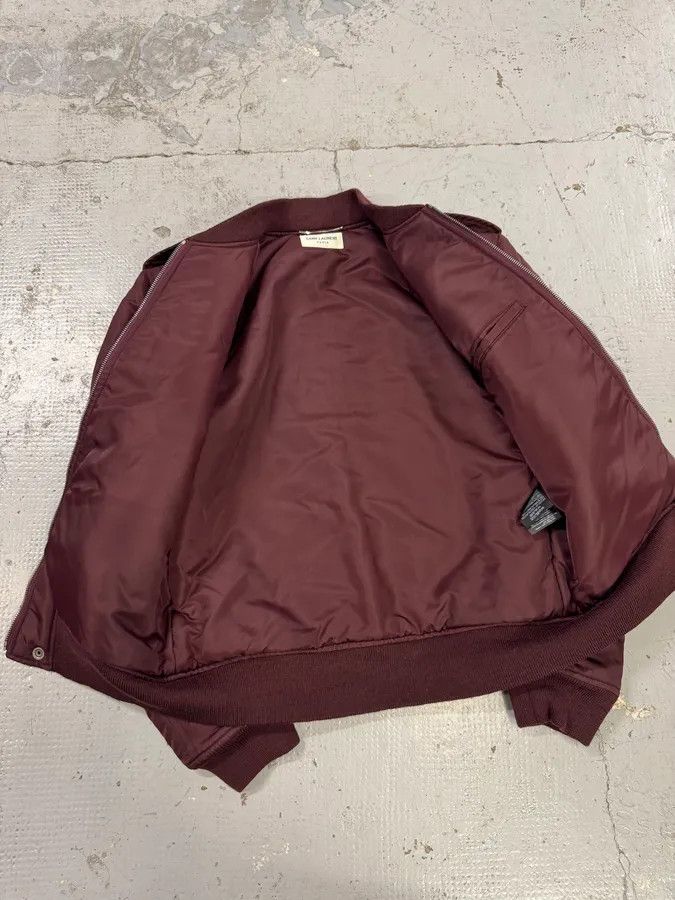 Saint Laurent Paris FW2017 Saint Laurent Bordeaux Nylon Bomber Jacket Size US S / EU 44-46 / 1 - 9 Thumbnail