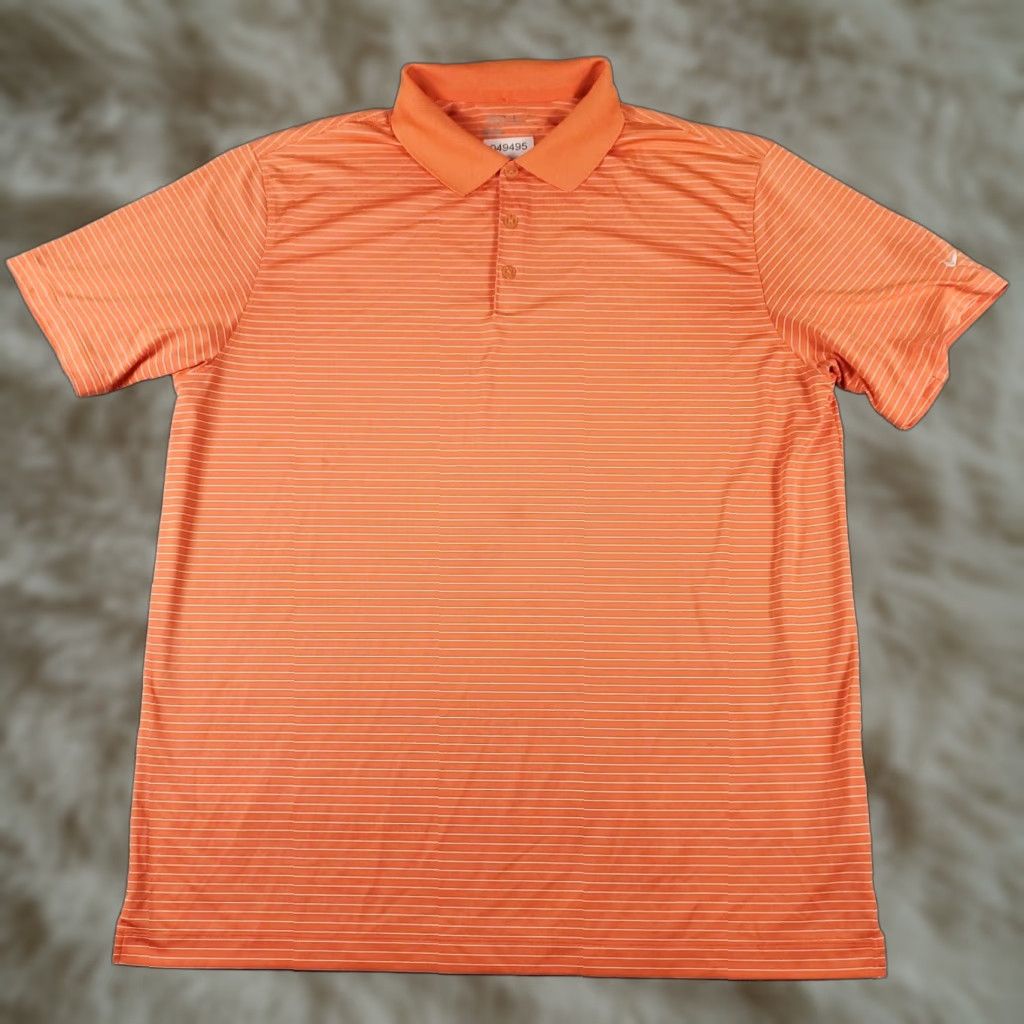 Nike Nike Polo Shirt Mens 2XL Orange Striped Golf Polo Shirt Nike Golf Casual Short Sleeve Shirt Mens Orange Striped Polo Size US XXL / EU 58 / 5 - 1 Thumbnail