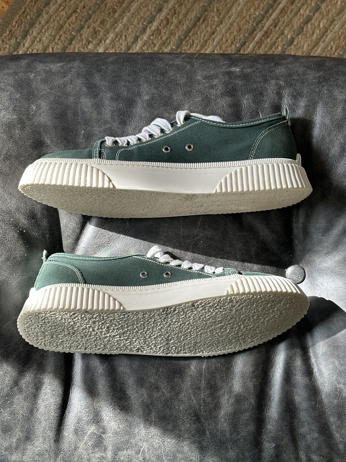 AMI AMI Paris Low Top Sneakers – Green Canvas Size US 11 / EU 44 - 2 Thumbnail