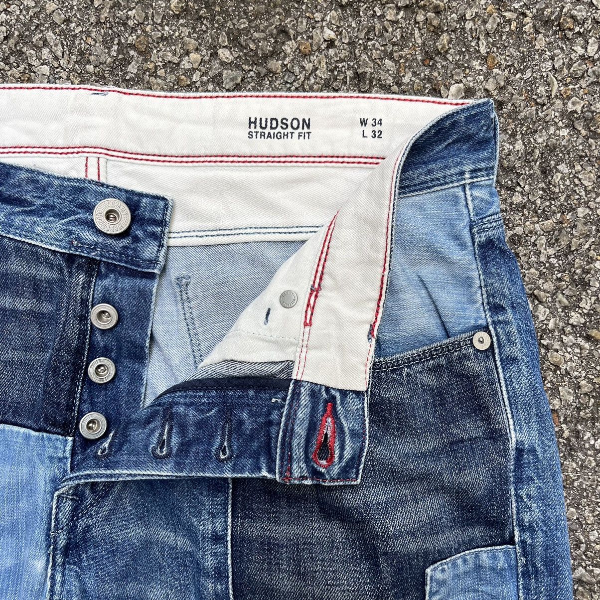 Tommy Hilfiger Tommy Hilfiger Hudson Straight Fit Patched Blue Denim Jeans Size US 33 - 7 Thumbnail